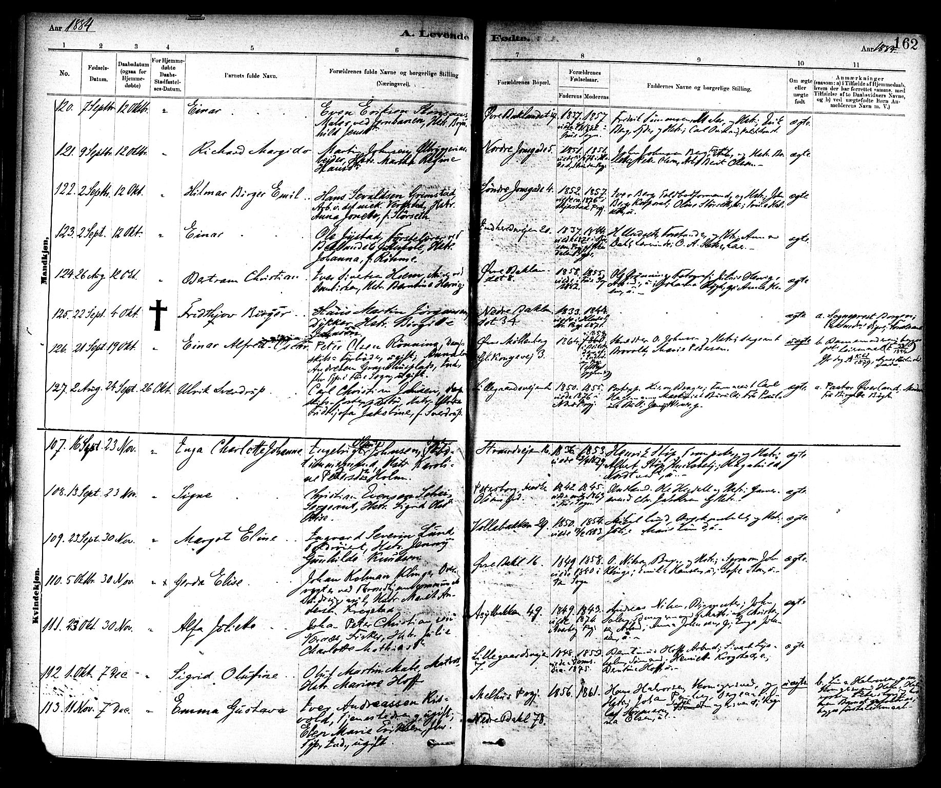 Ministerialprotokoller, klokkerbøker og fødselsregistre - Sør-Trøndelag, AV/SAT-A-1456/604/L0188: Parish register (official) no. 604A09, 1878-1892, p. 162