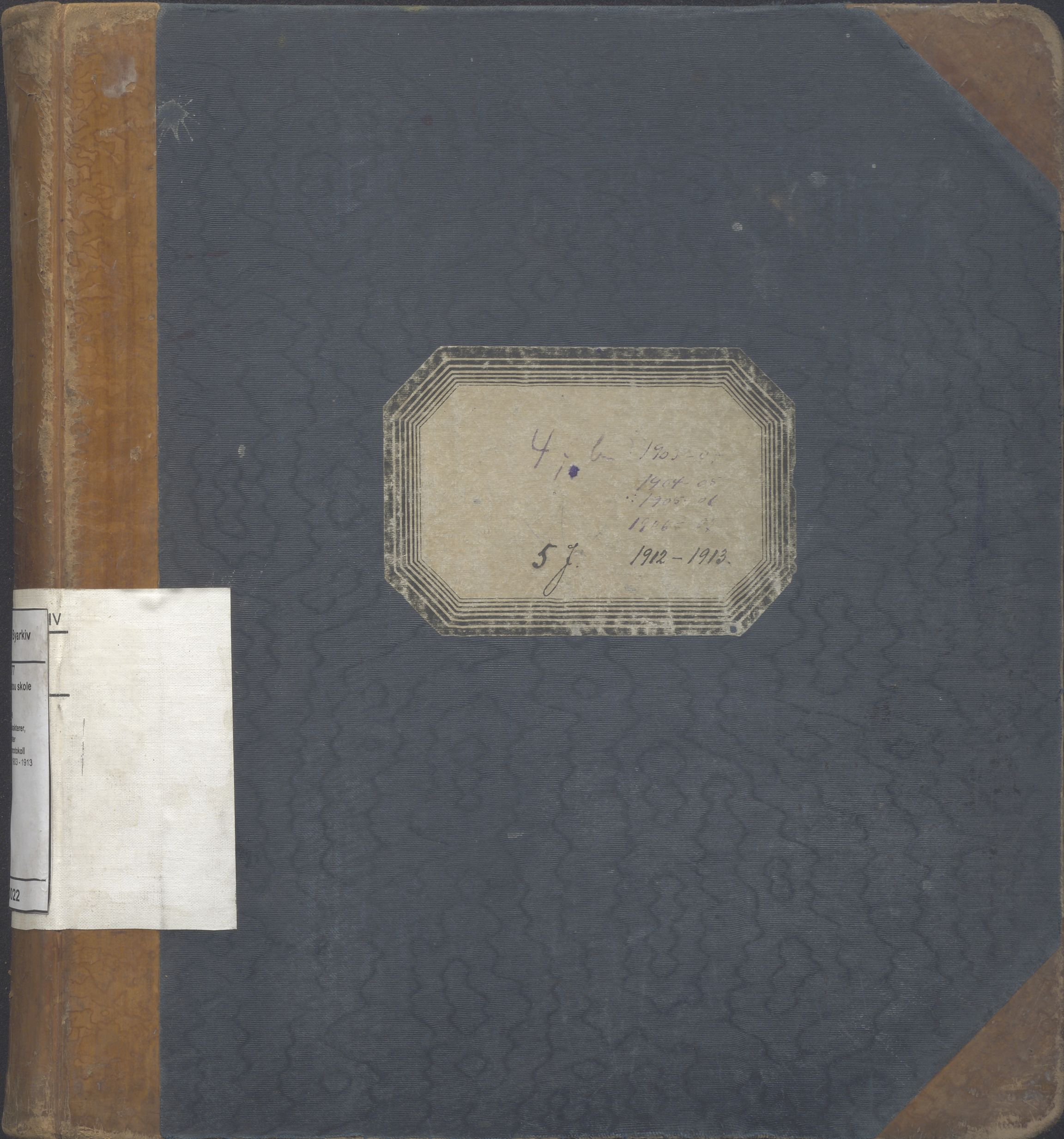PA-0426, Platou skole, BYST/A-1477/G/Ga/L0022: Karakterprotokoll, 1903-1913