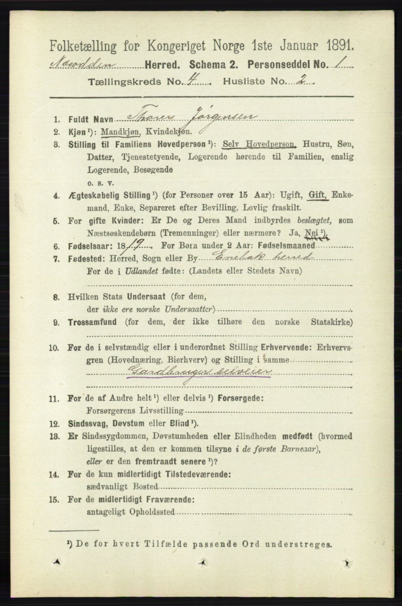 RA, 1891 census for 0216 Nesodden, 1891, p. 1695