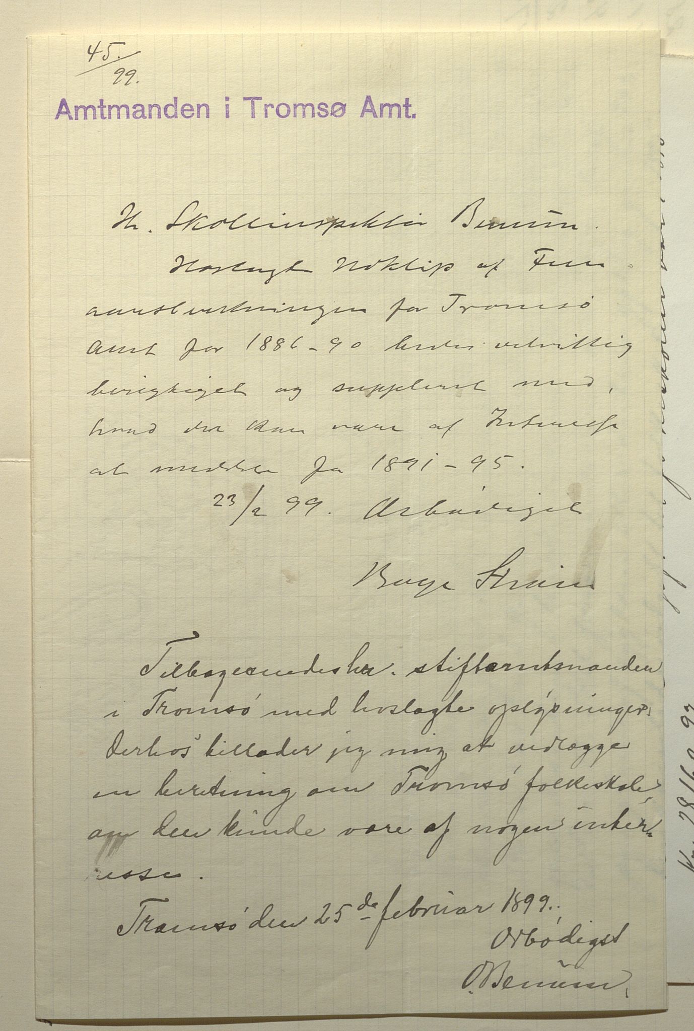 Fylkesmannen i Troms, SATØ/S-0001/A7.25.1/L2072: Femårsberetninger, 1891-1900, p. 15