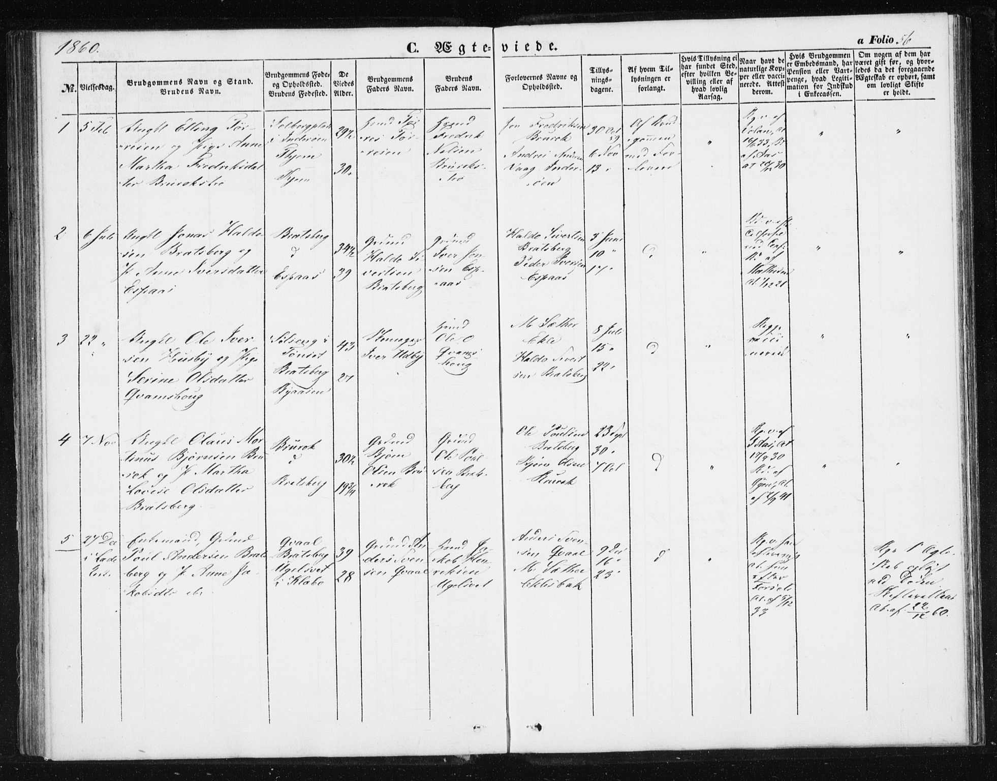 Ministerialprotokoller, klokkerbøker og fødselsregistre - Sør-Trøndelag, SAT/A-1456/608/L0332: Parish register (official) no. 608A01, 1848-1861, p. 56