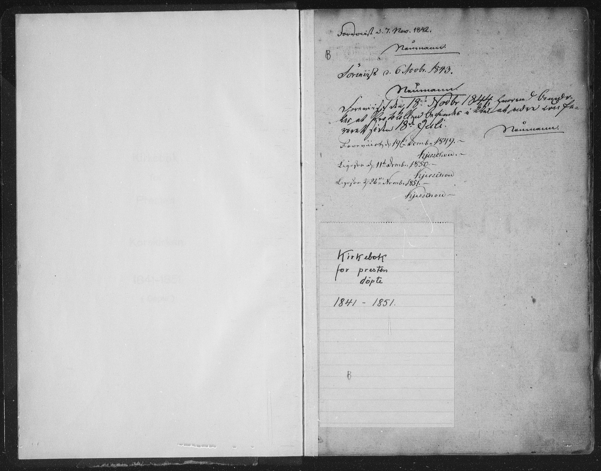 Korskirken sokneprestembete, SAB/A-76101/H/Haa/L0016: Parish register (official) no. B 2, 1841-1851