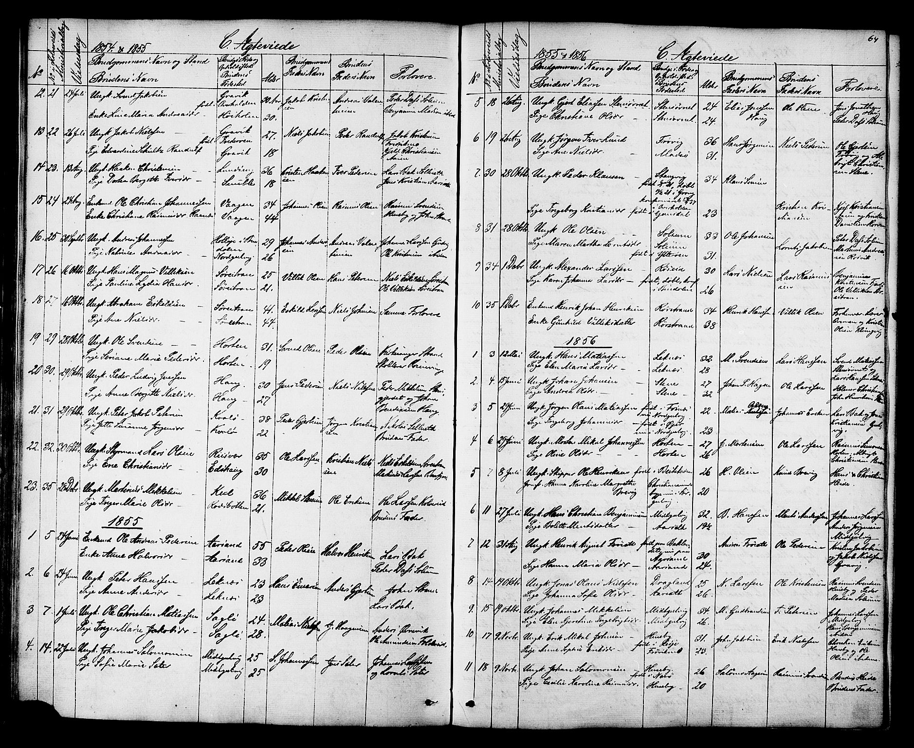 Ministerialprotokoller, klokkerbøker og fødselsregistre - Nord-Trøndelag, AV/SAT-A-1458/788/L0695: Parish register (official) no. 788A02, 1843-1862, p. 64