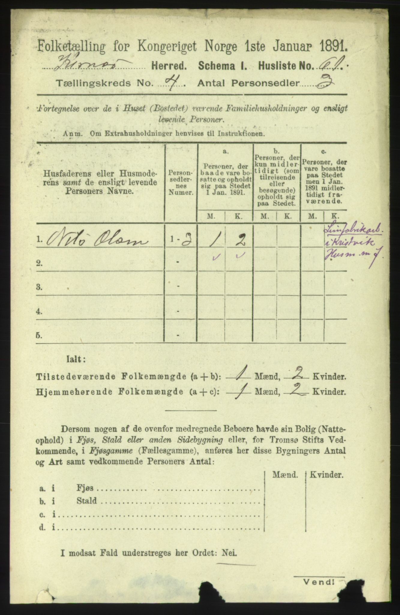 RA, 1891 census for 1553 Kvernes, 1891, p. 1728