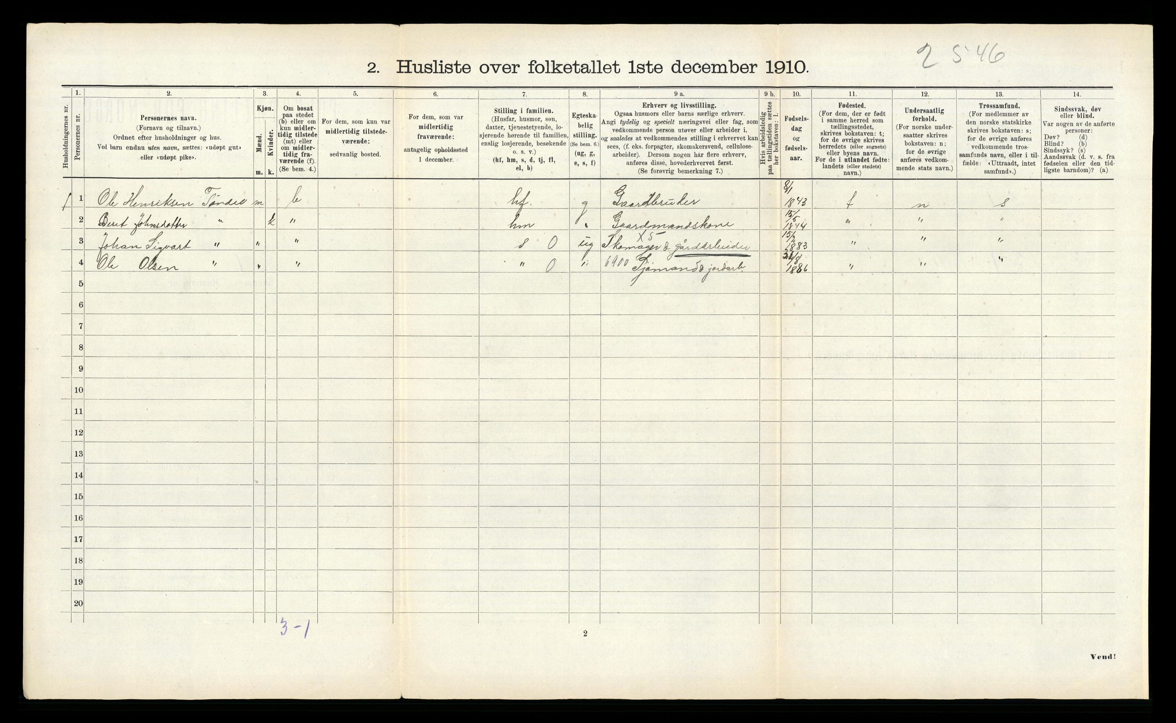RA, 1910 census for Lensvik, 1910, p. 36