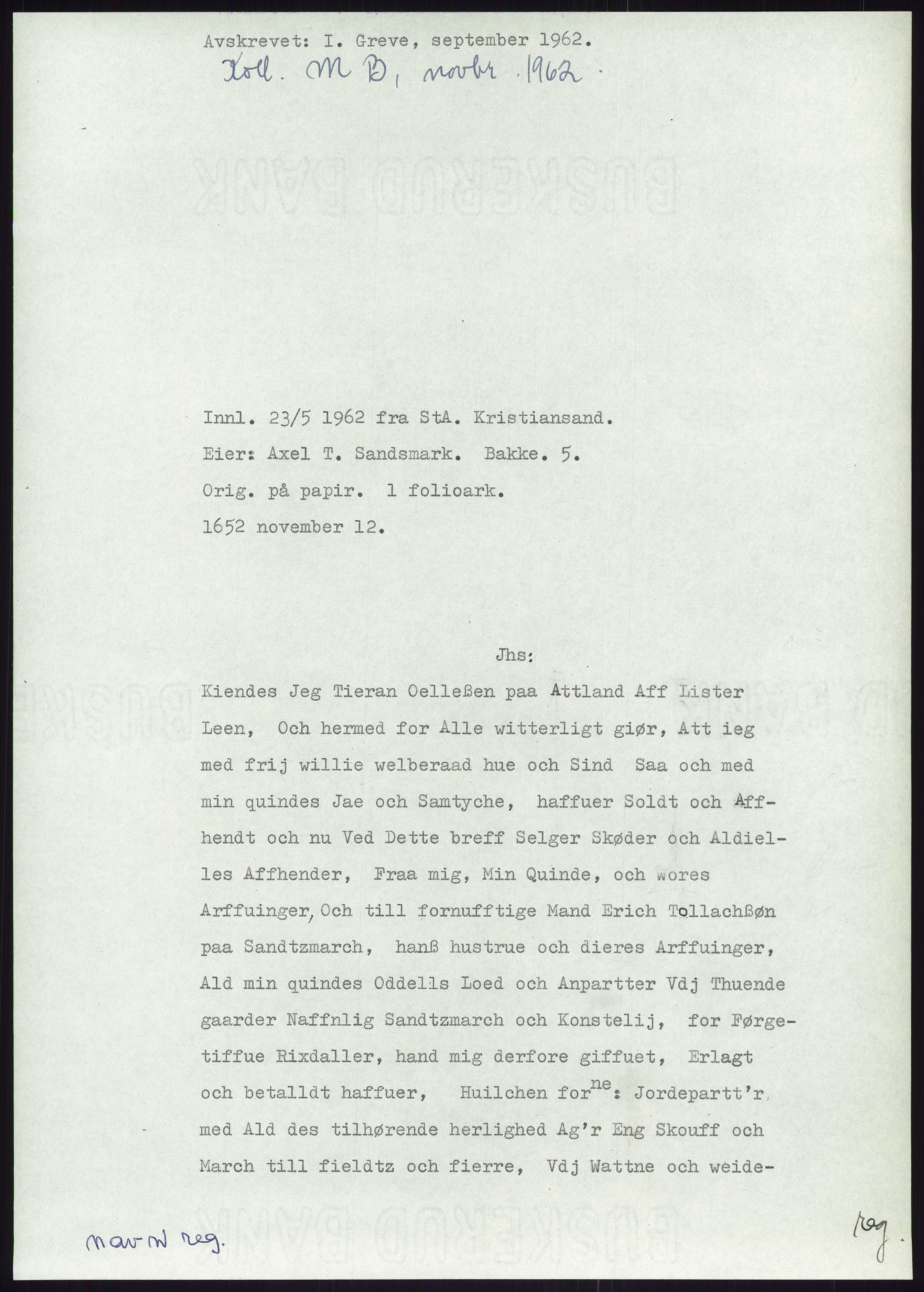 Samlinger til kildeutgivelse, Diplomavskriftsamlingen, RA/EA-4053/H/Ha, p. 2688