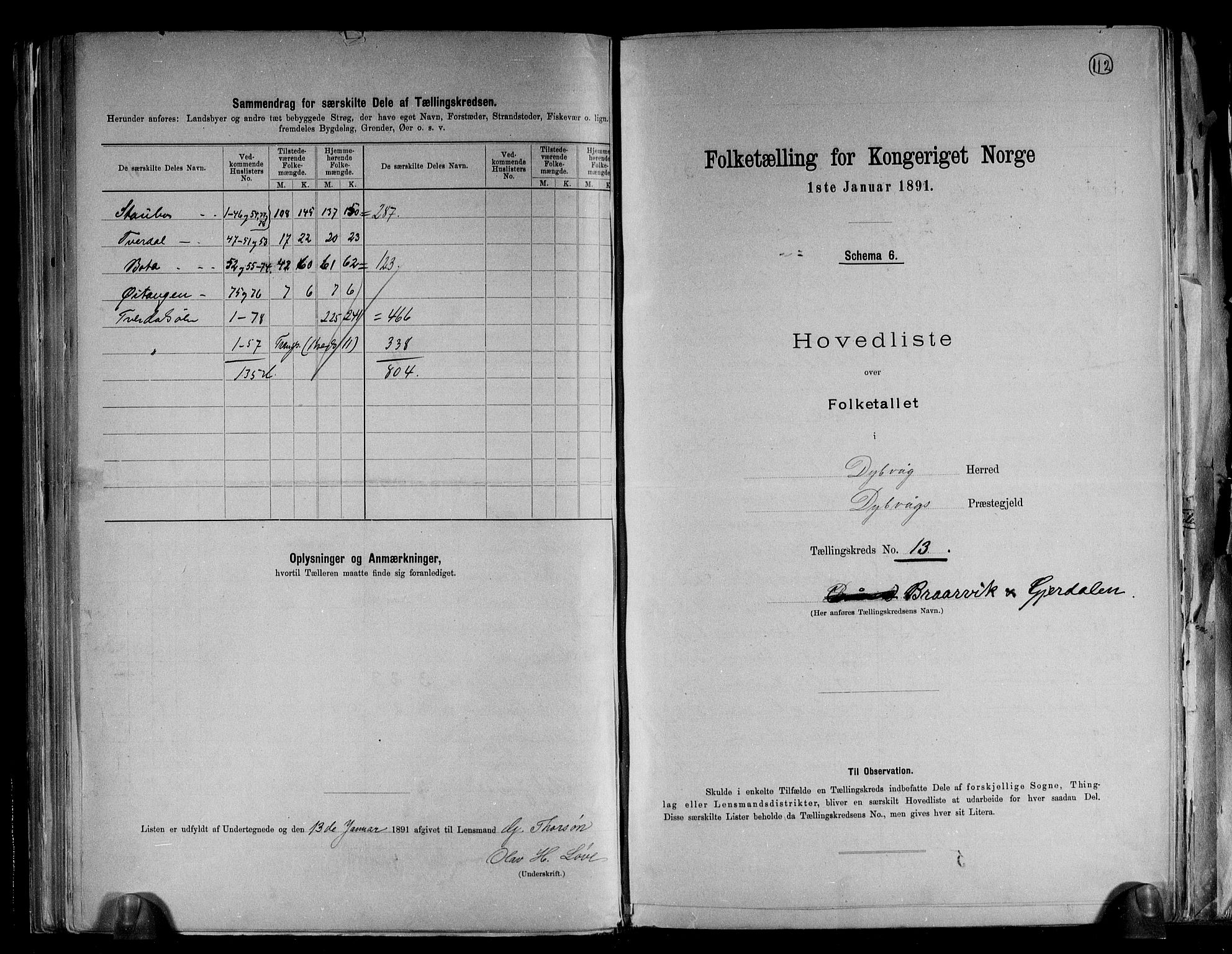 RA, 1891 census for 0915 Dypvåg, 1891, p. 34