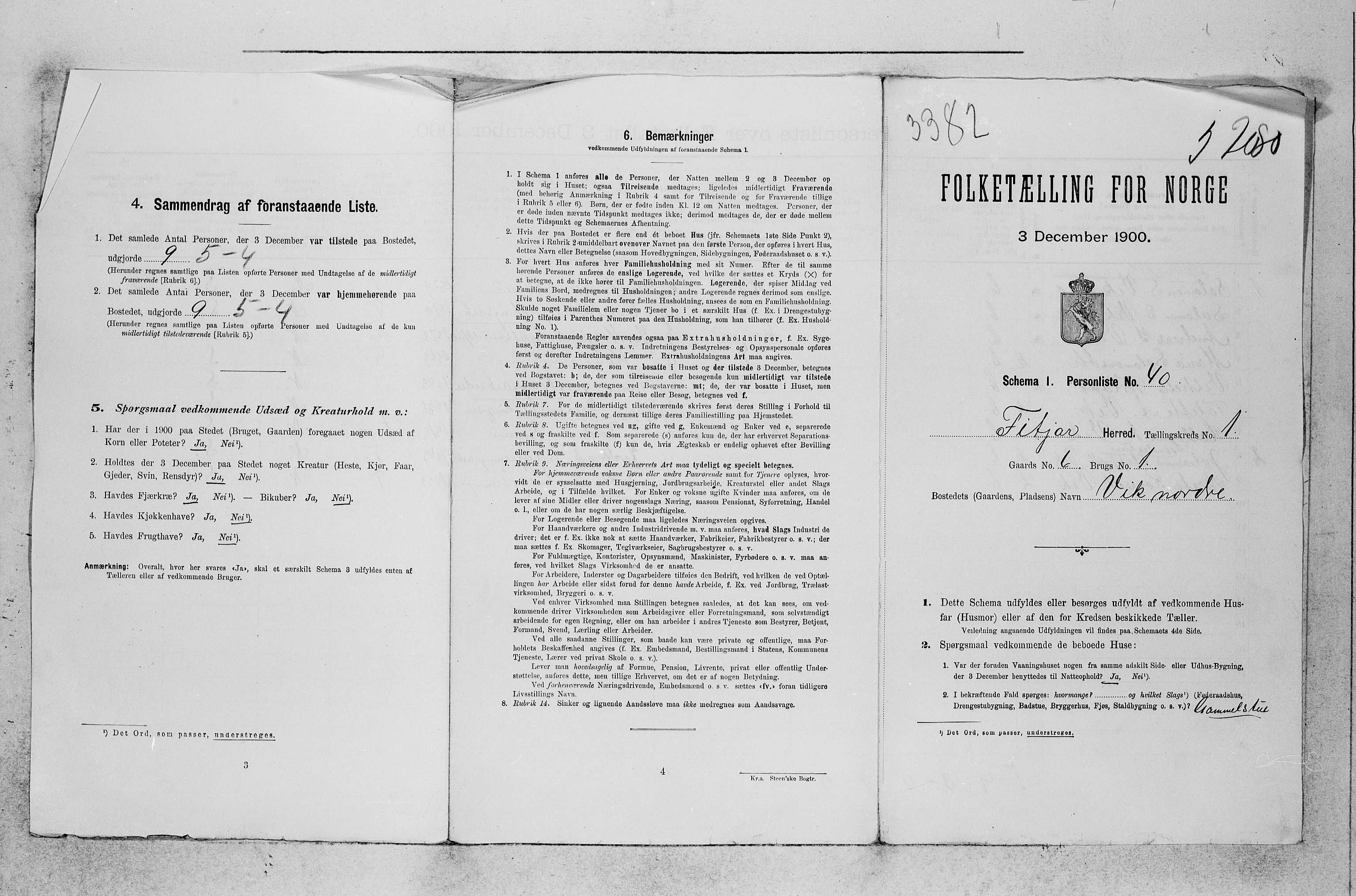 SAB, 1900 census for Fitjar, 1900, p. 21