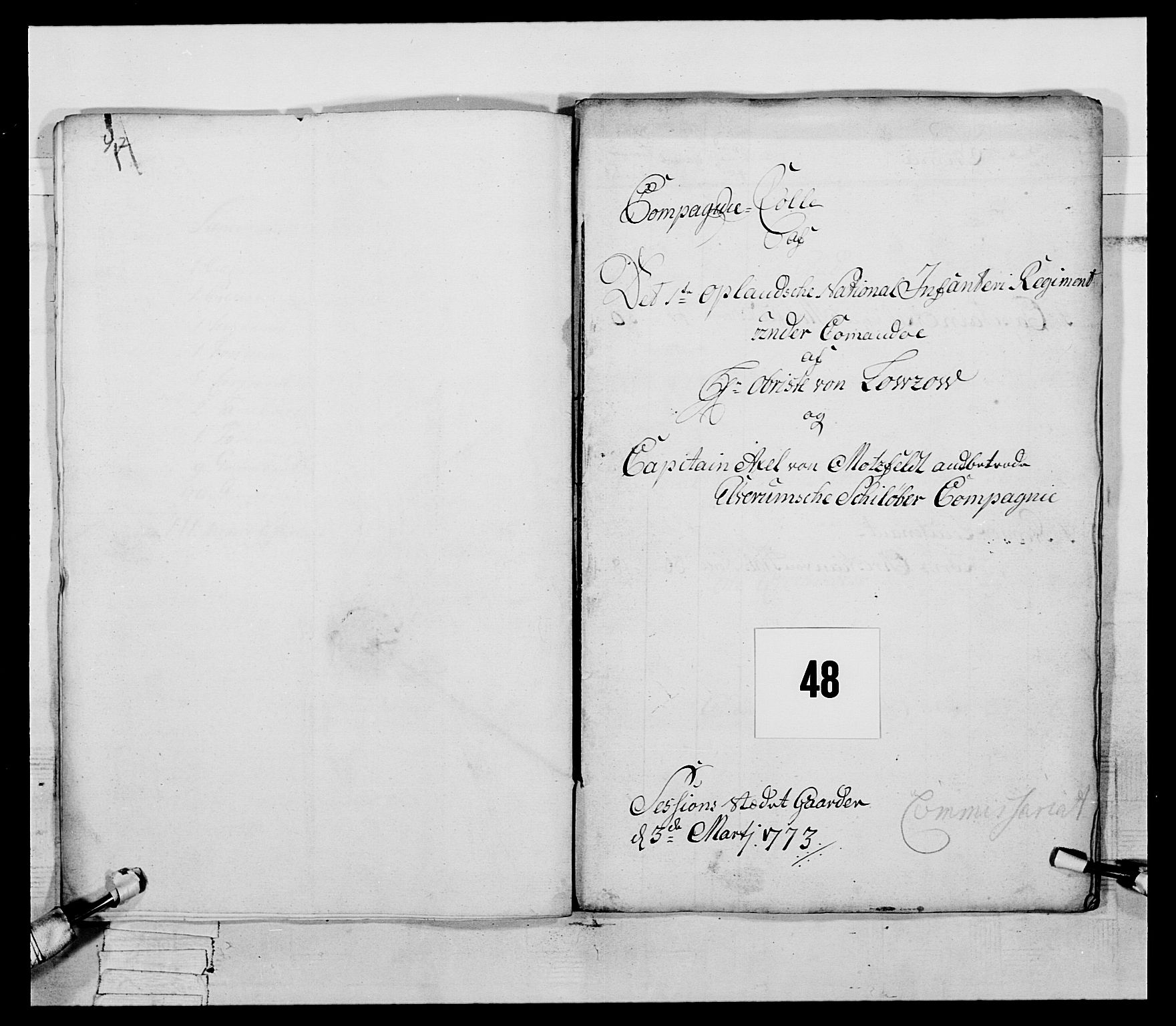 Generalitets- og kommissariatskollegiet, Det kongelige norske kommissariatskollegium, RA/EA-5420/E/Eh/L0058: 1. Opplandske nasjonale infanteriregiment, 1772-1774, p. 550