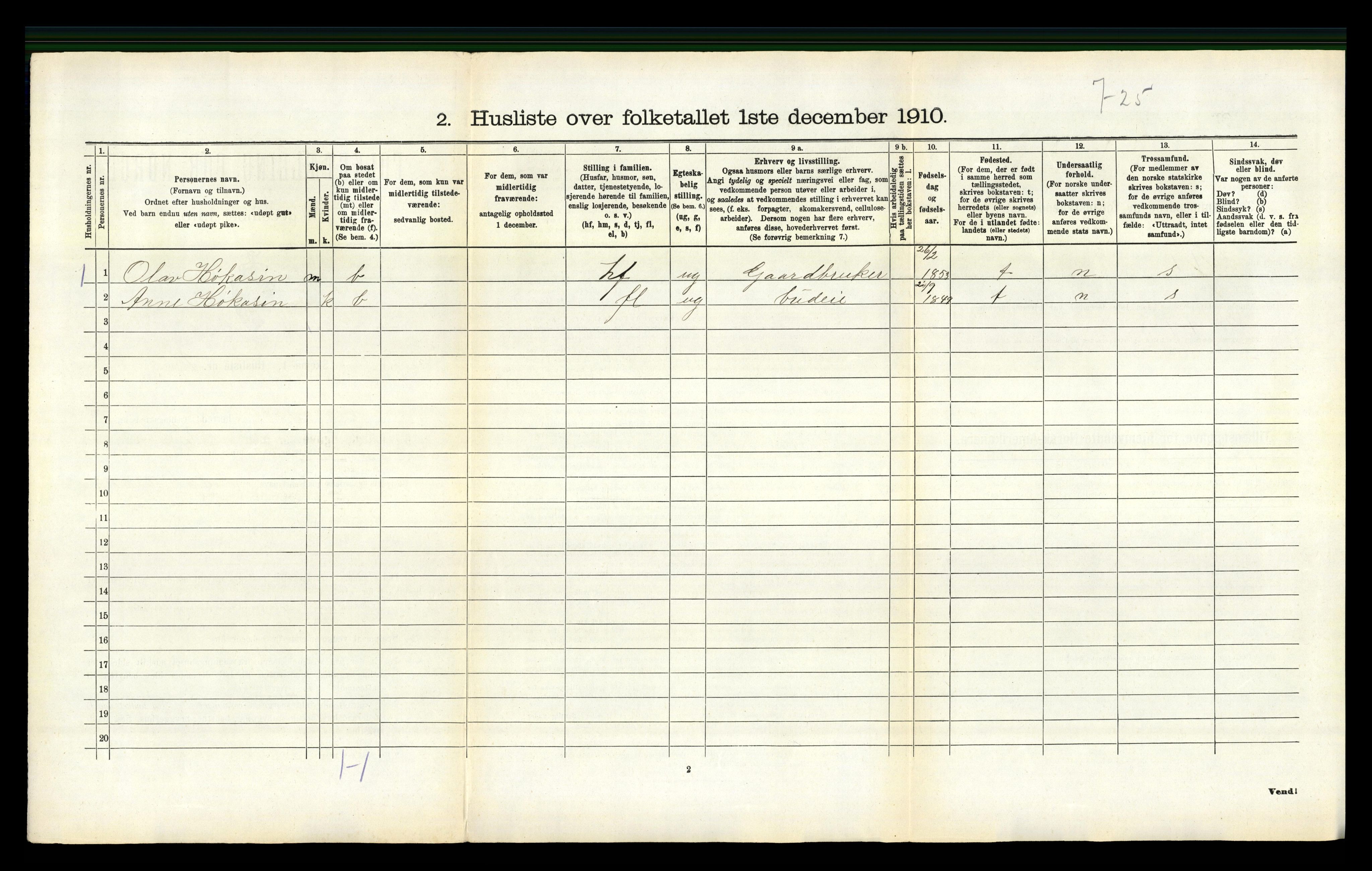 RA, 1910 census for Hjartdal, 1910, p. 323