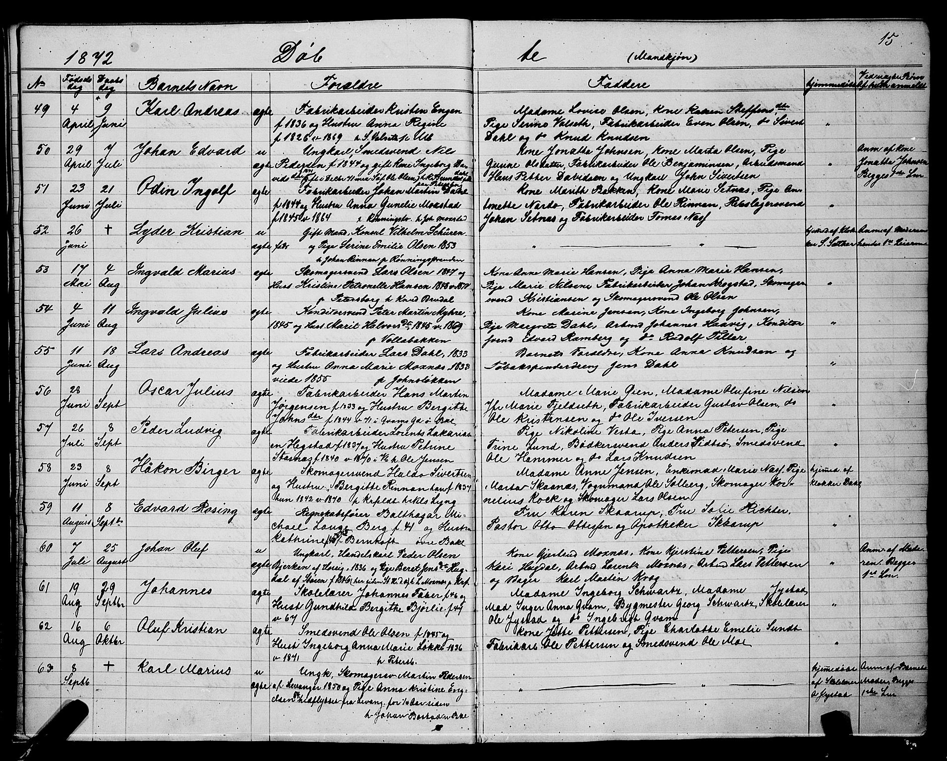 Ministerialprotokoller, klokkerbøker og fødselsregistre - Sør-Trøndelag, SAT/A-1456/604/L0220: Parish register (copy) no. 604C03, 1870-1885, p. 15