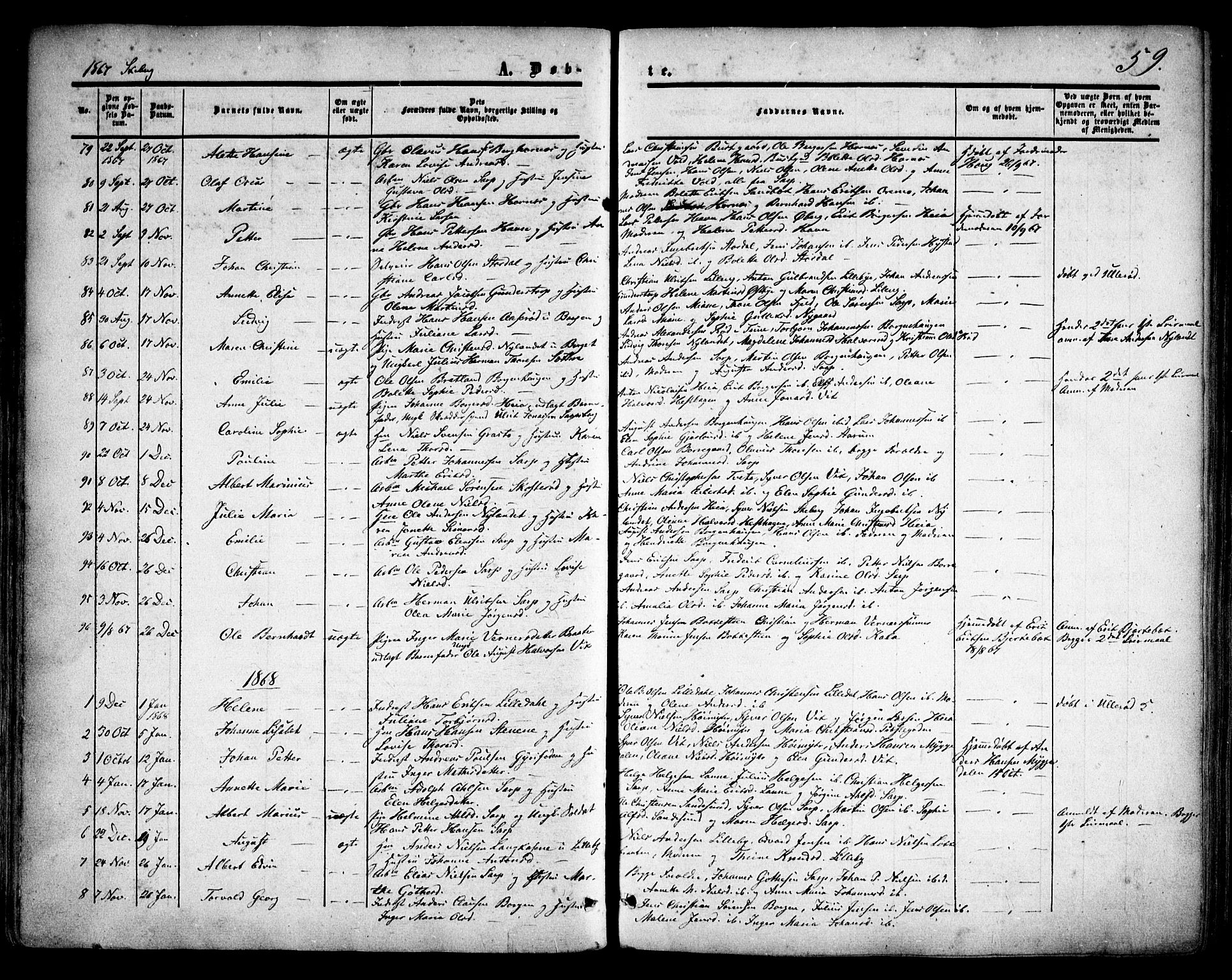 Skjeberg prestekontor Kirkebøker, SAO/A-10923/F/Fa/L0007: Parish register (official) no. I 7, 1859-1868, p. 59