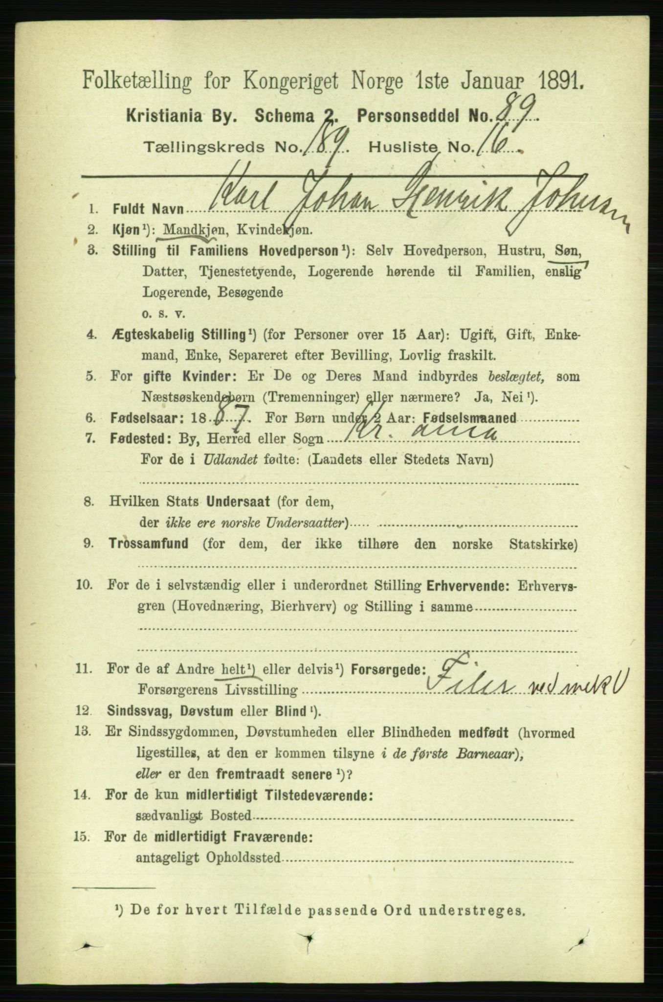 RA, 1891 census for 0301 Kristiania, 1891, p. 113820