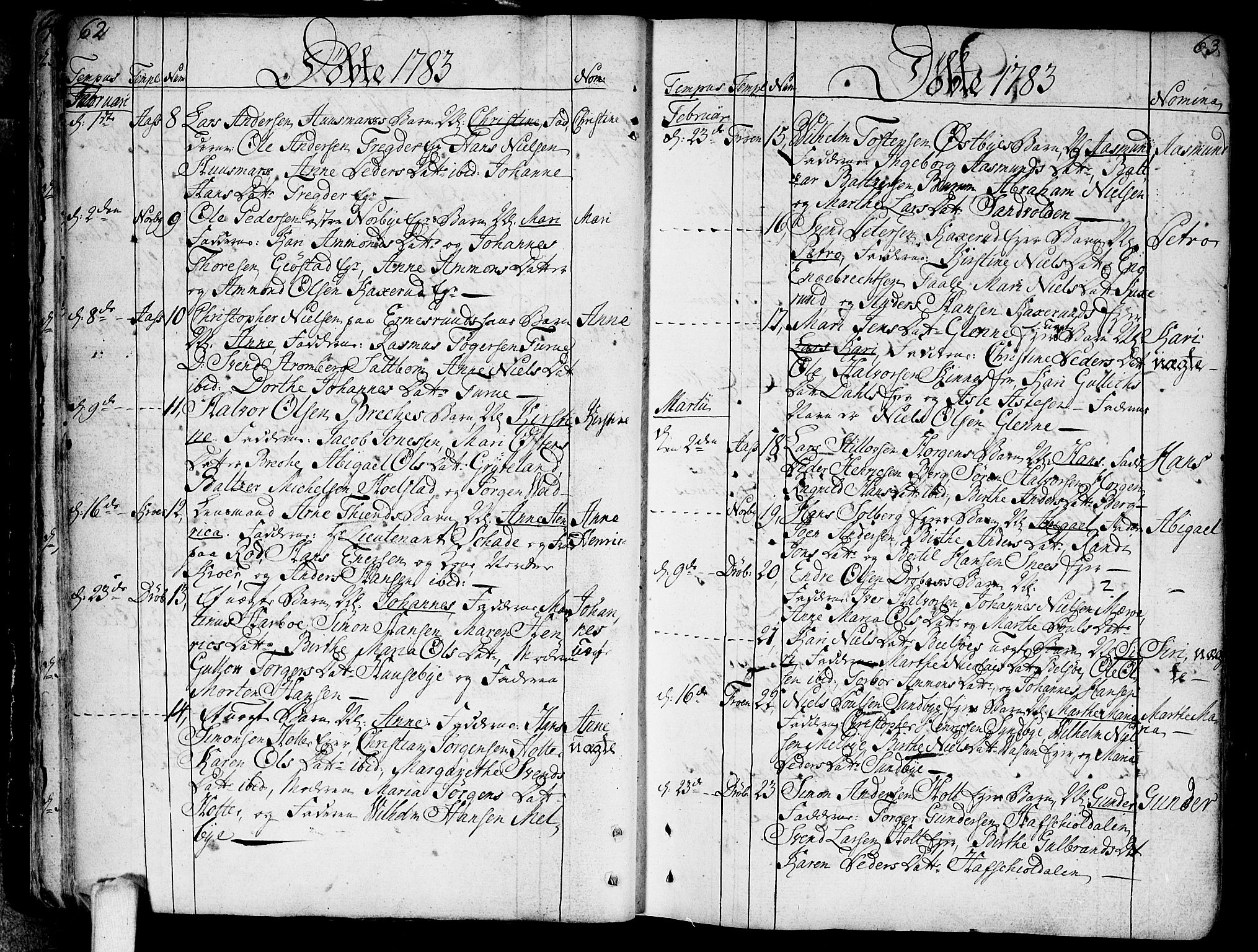 Ås prestekontor Kirkebøker, AV/SAO-A-10894/F/Fa/L0002: Parish register (official) no. I 2, 1778-1813, p. 62-63