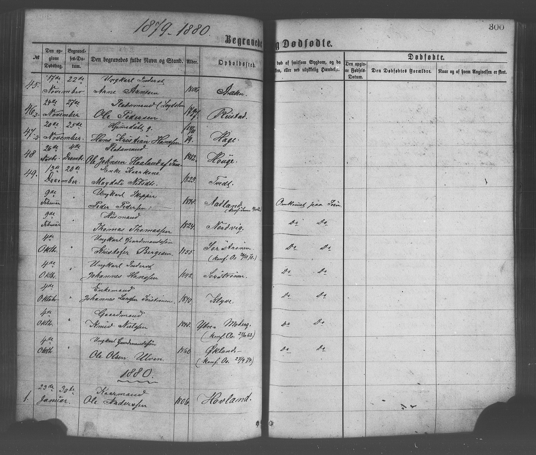 Os sokneprestembete, SAB/A-99929: Parish register (official) no. A 18, 1874-1884, p. 300