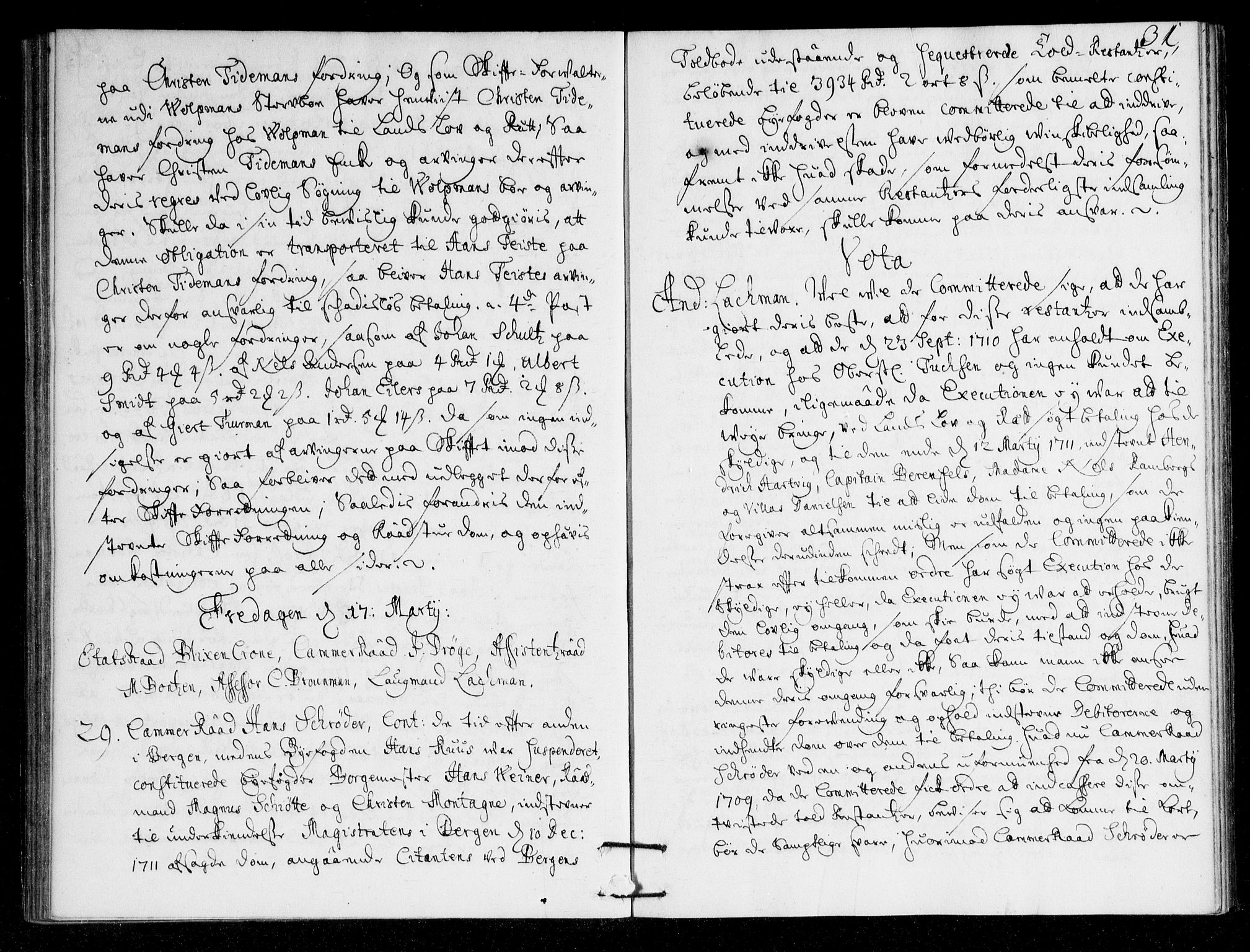 Overhoffretten 1667-1797, AV/RA-EA-2884/Ac/L0148: Voteringsprotokoll, 1713, p. 30b-31a