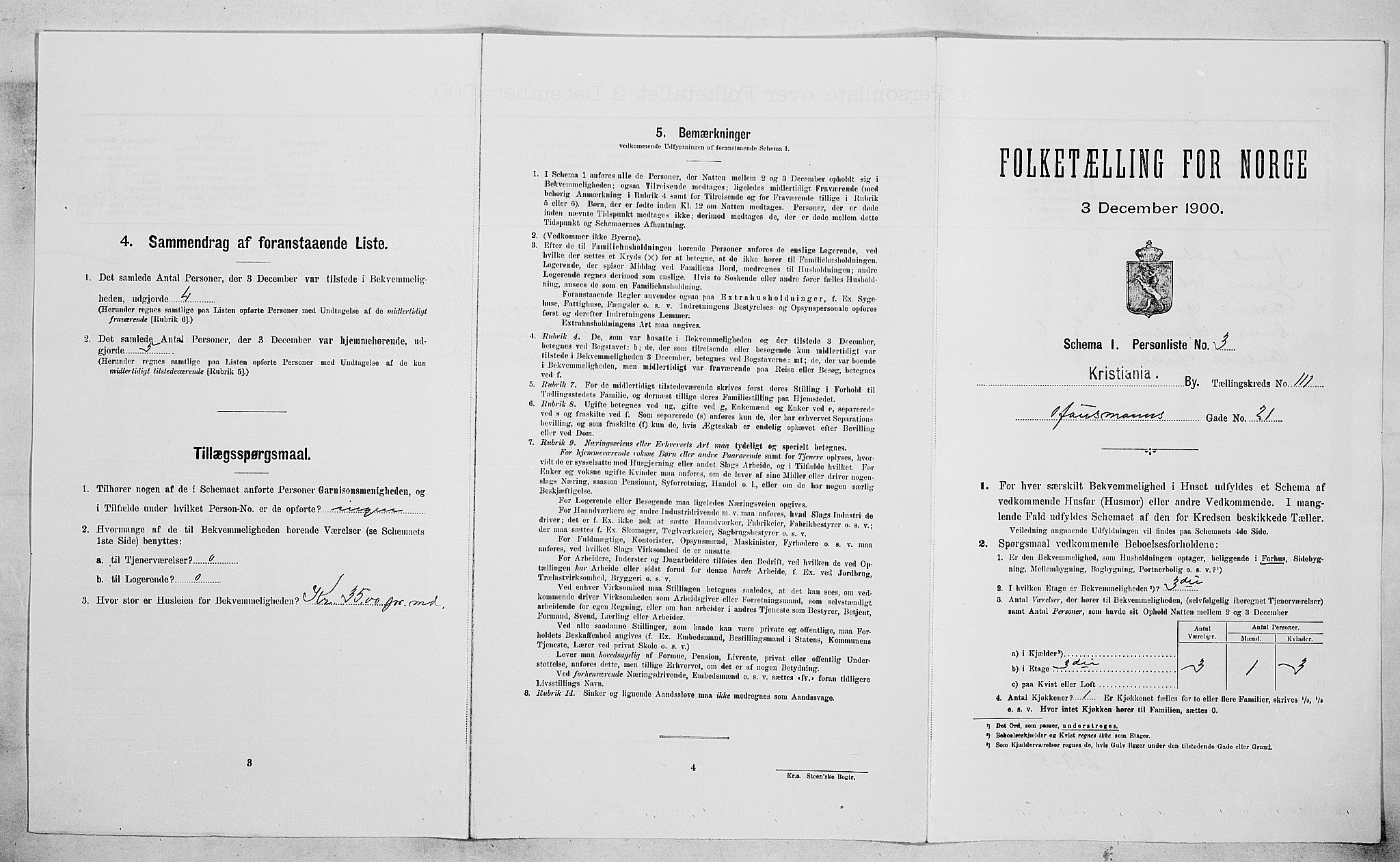 SAO, 1900 census for Kristiania, 1900, p. 33332