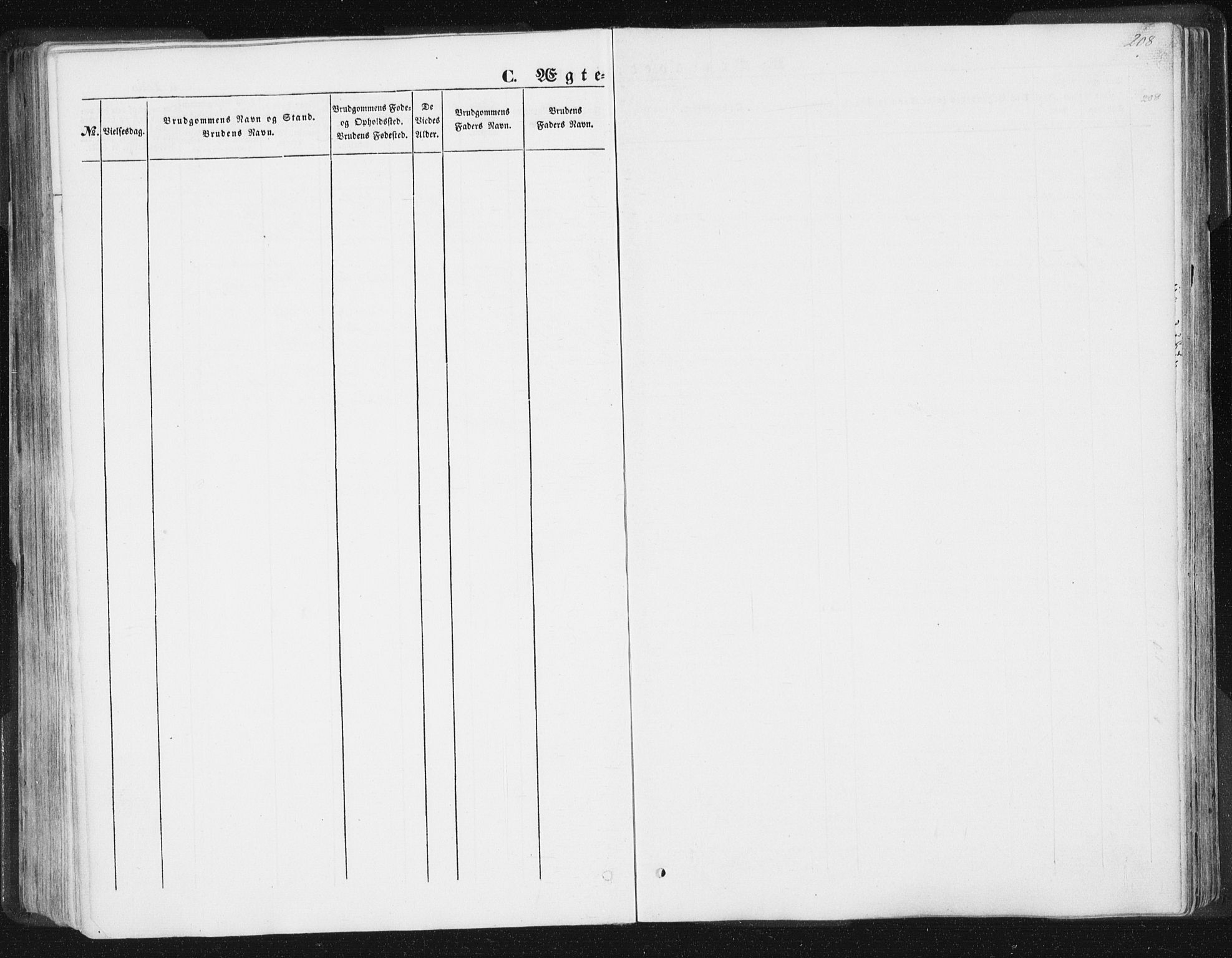 Ministerialprotokoller, klokkerbøker og fødselsregistre - Nord-Trøndelag, SAT/A-1458/746/L0446: Parish register (official) no. 746A05, 1846-1859, p. 208