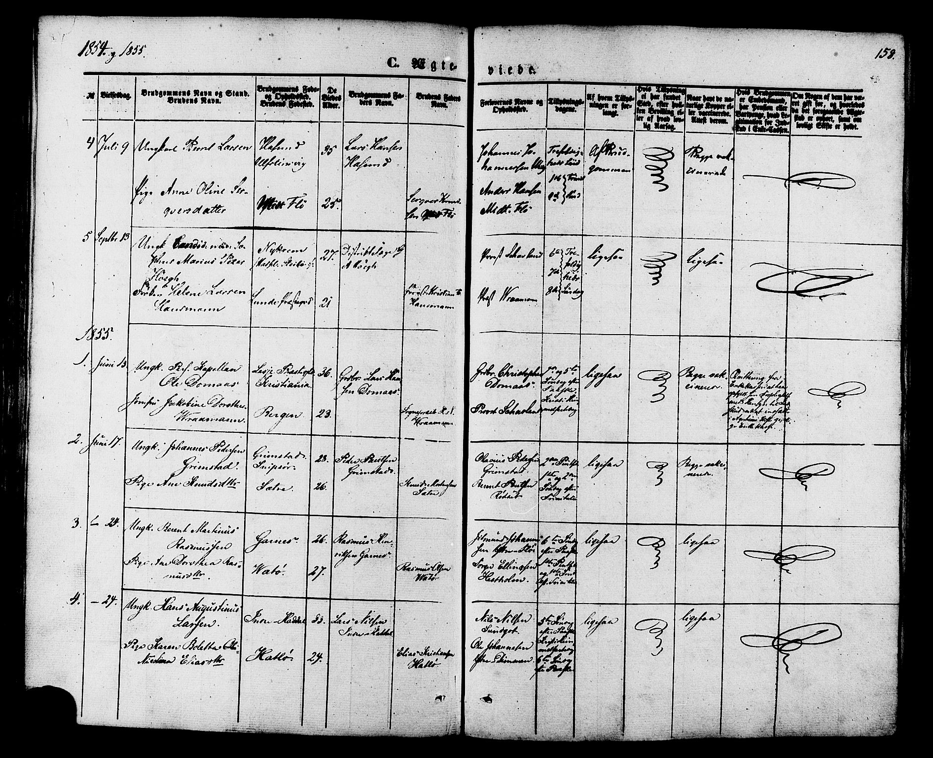 Ministerialprotokoller, klokkerbøker og fødselsregistre - Møre og Romsdal, SAT/A-1454/509/L0105: Parish register (official) no. 509A03, 1848-1882, p. 158