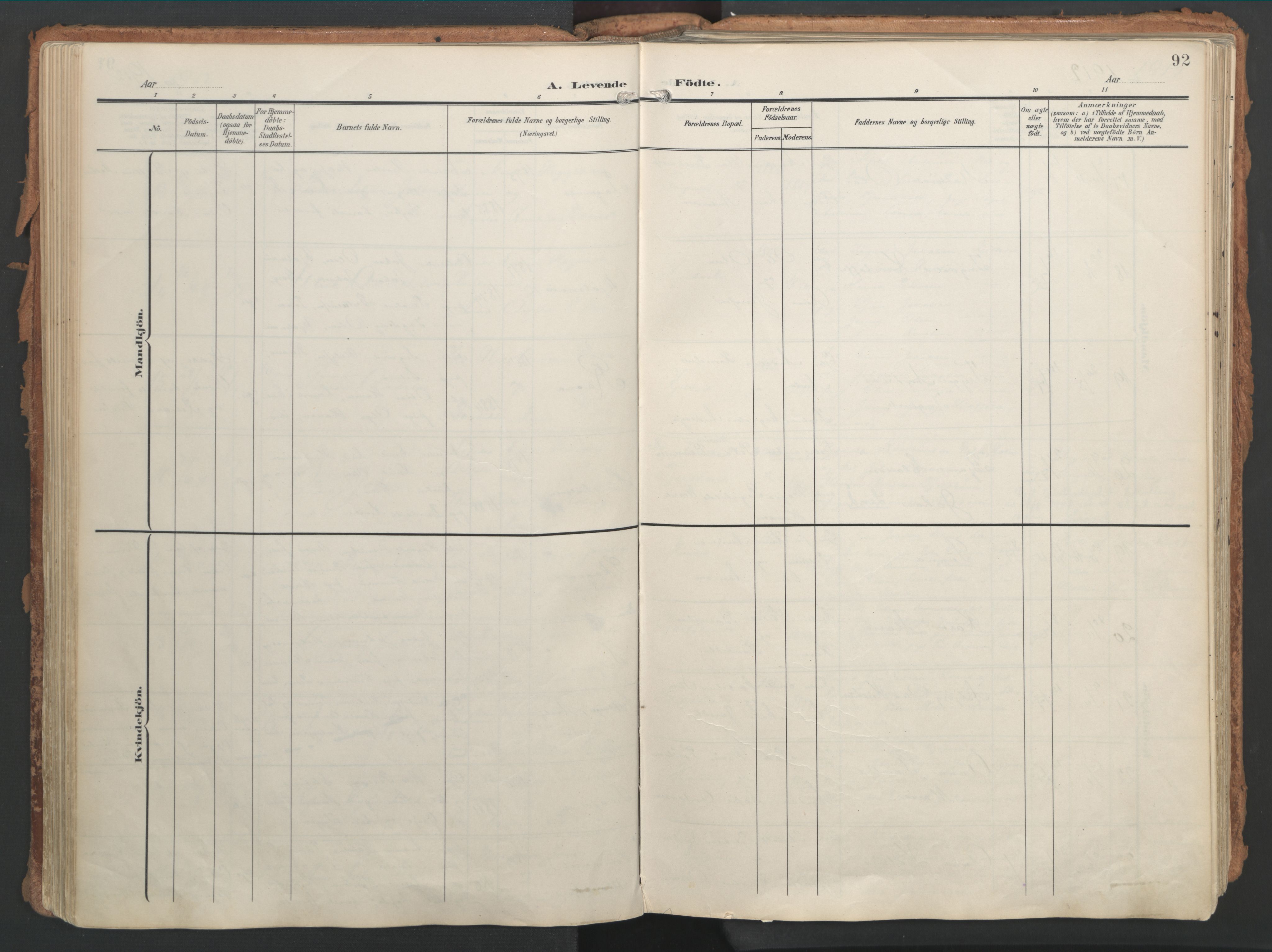 Ministerialprotokoller, klokkerbøker og fødselsregistre - Nordland, AV/SAT-A-1459/861/L0871: Parish register (official) no. 861A06, 1903-1916, p. 92