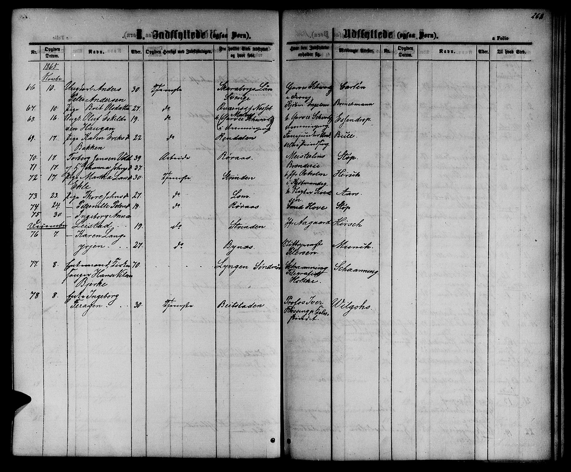Ministerialprotokoller, klokkerbøker og fødselsregistre - Sør-Trøndelag, SAT/A-1456/601/L0087: Parish register (copy) no. 601C05, 1864-1881, p. 268