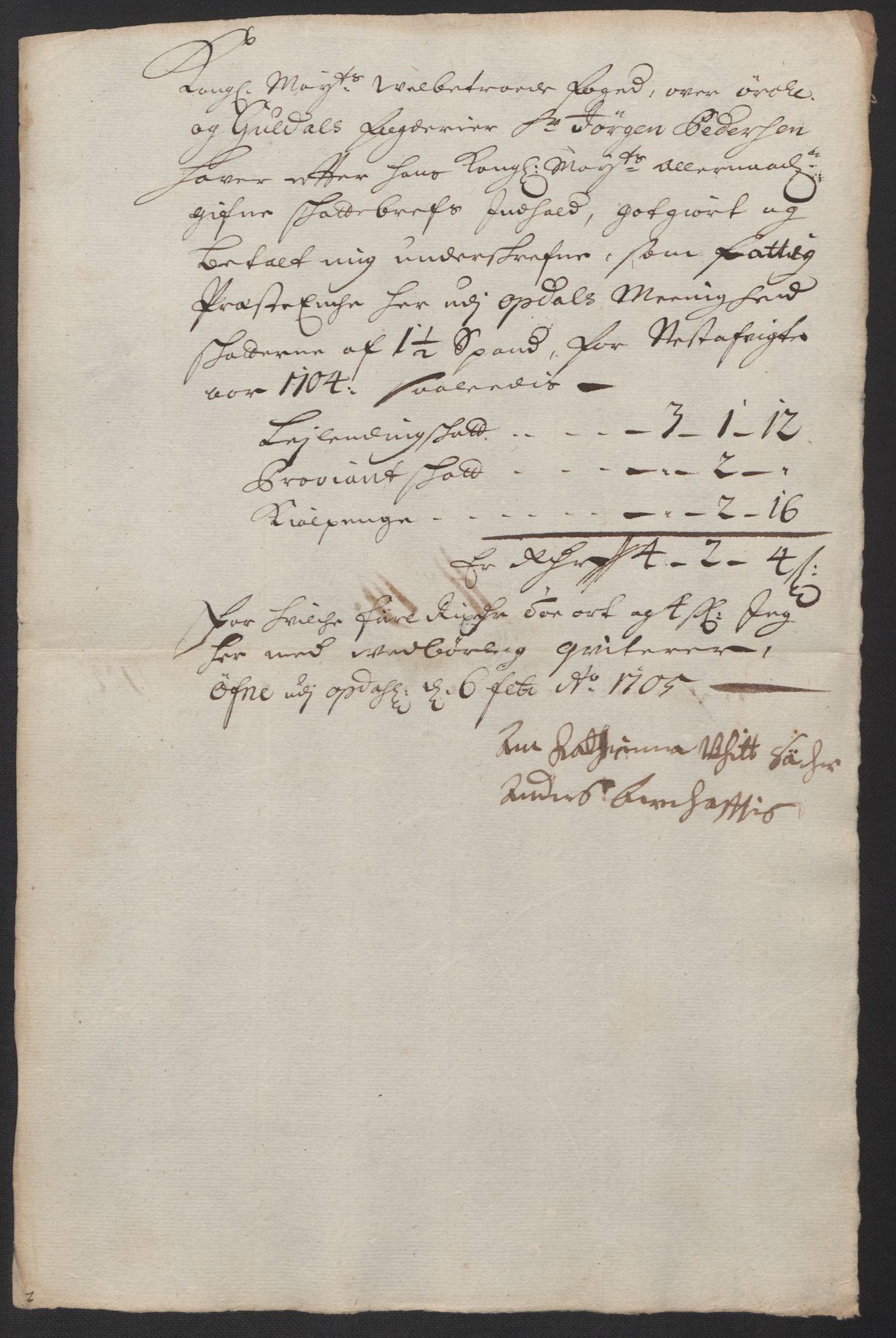 Rentekammeret inntil 1814, Reviderte regnskaper, Fogderegnskap, RA/EA-4092/R60/L3954: Fogderegnskap Orkdal og Gauldal, 1704, p. 193