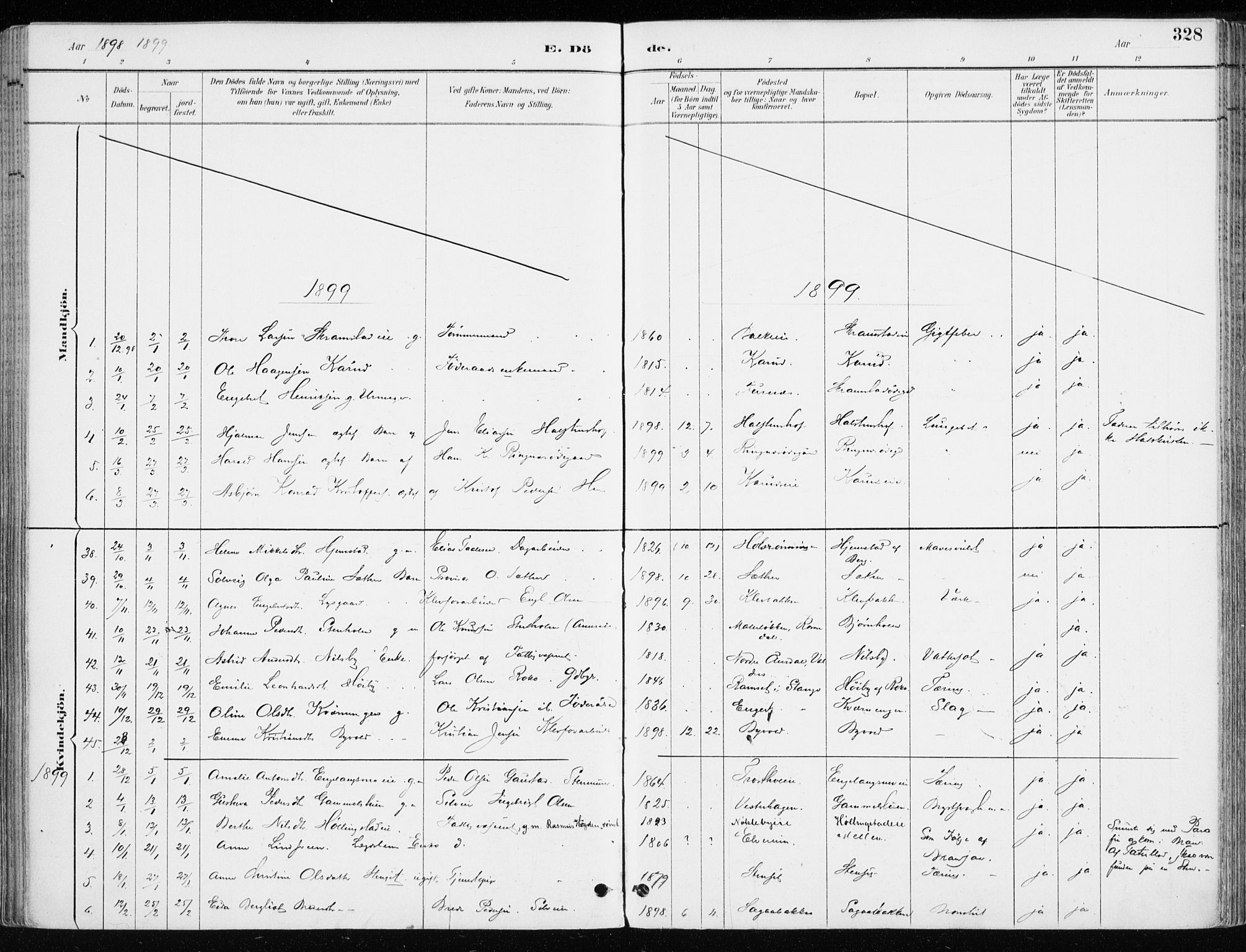Løten prestekontor, AV/SAH-PREST-022/K/Ka/L0010: Parish register (official) no. 10, 1892-1907, p. 328