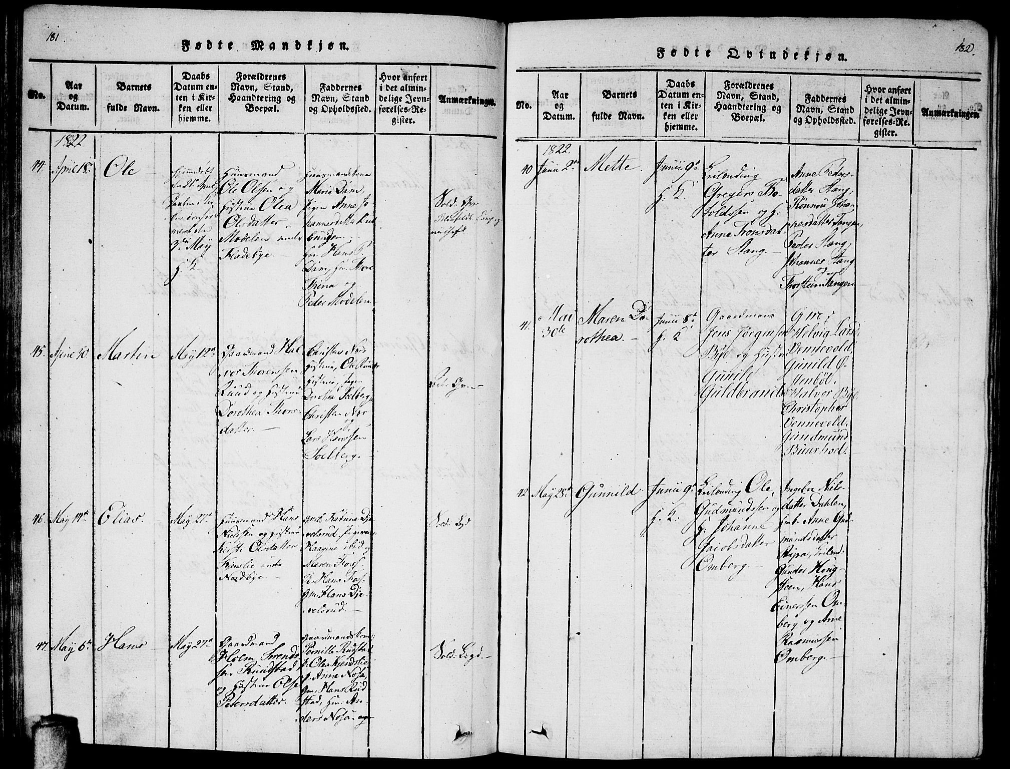 Enebakk prestekontor Kirkebøker, AV/SAO-A-10171c/F/Fa/L0005: Parish register (official) no. I 5, 1790-1825, p. 181-182