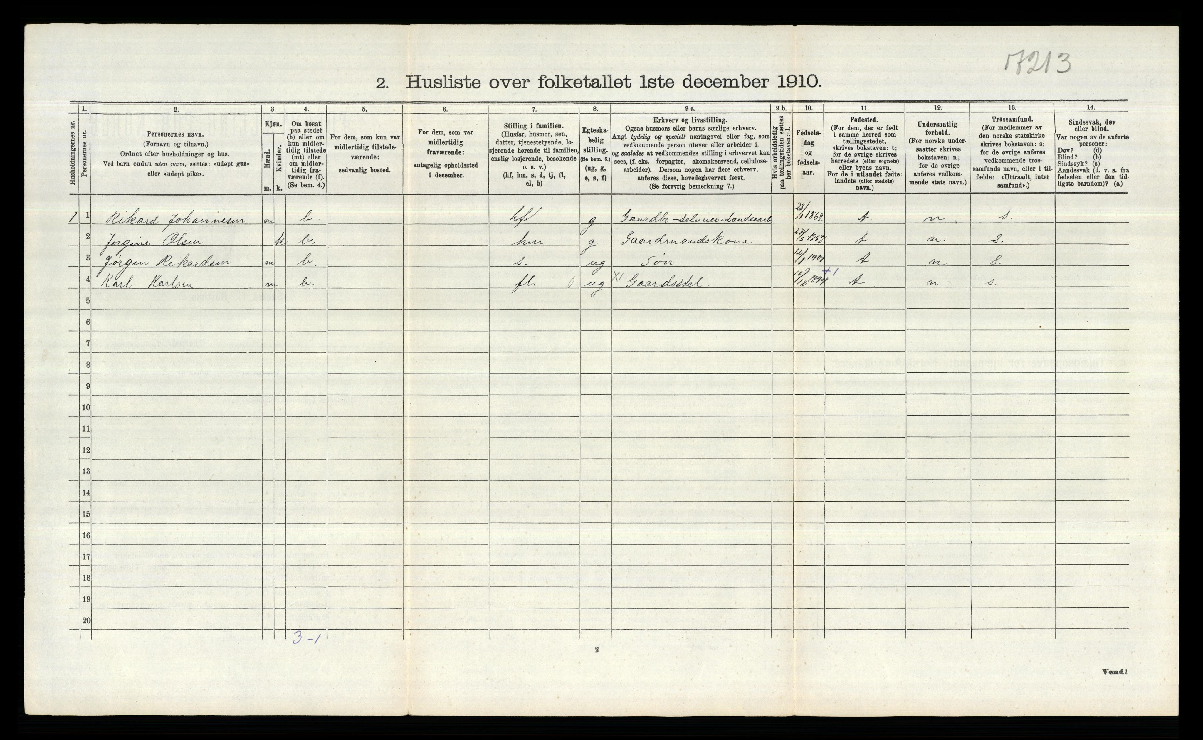 RA, 1910 census for Tune, 1910, p. 2211