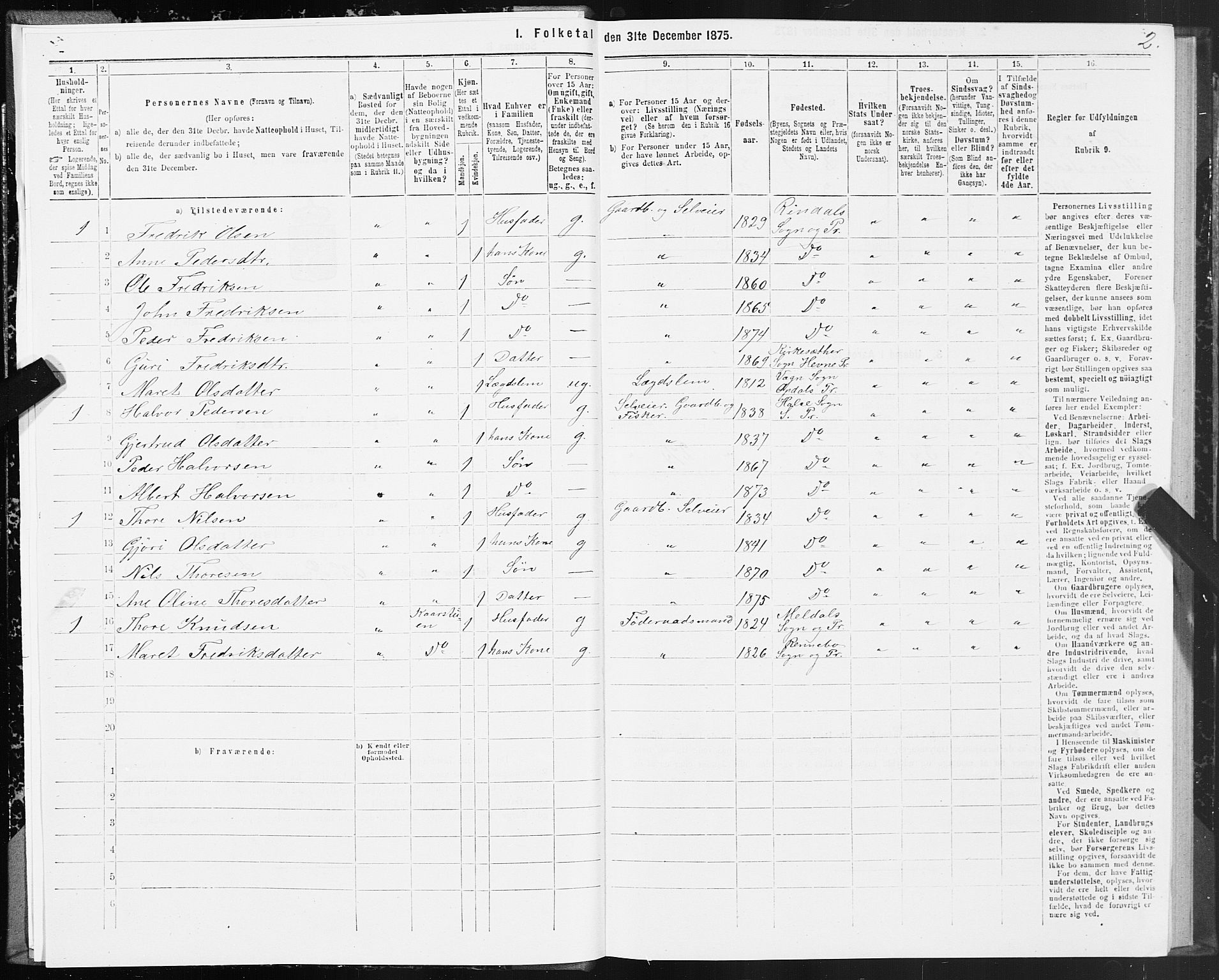 SAT, 1875 census for 1564P Stangvik, 1875, p. 4002