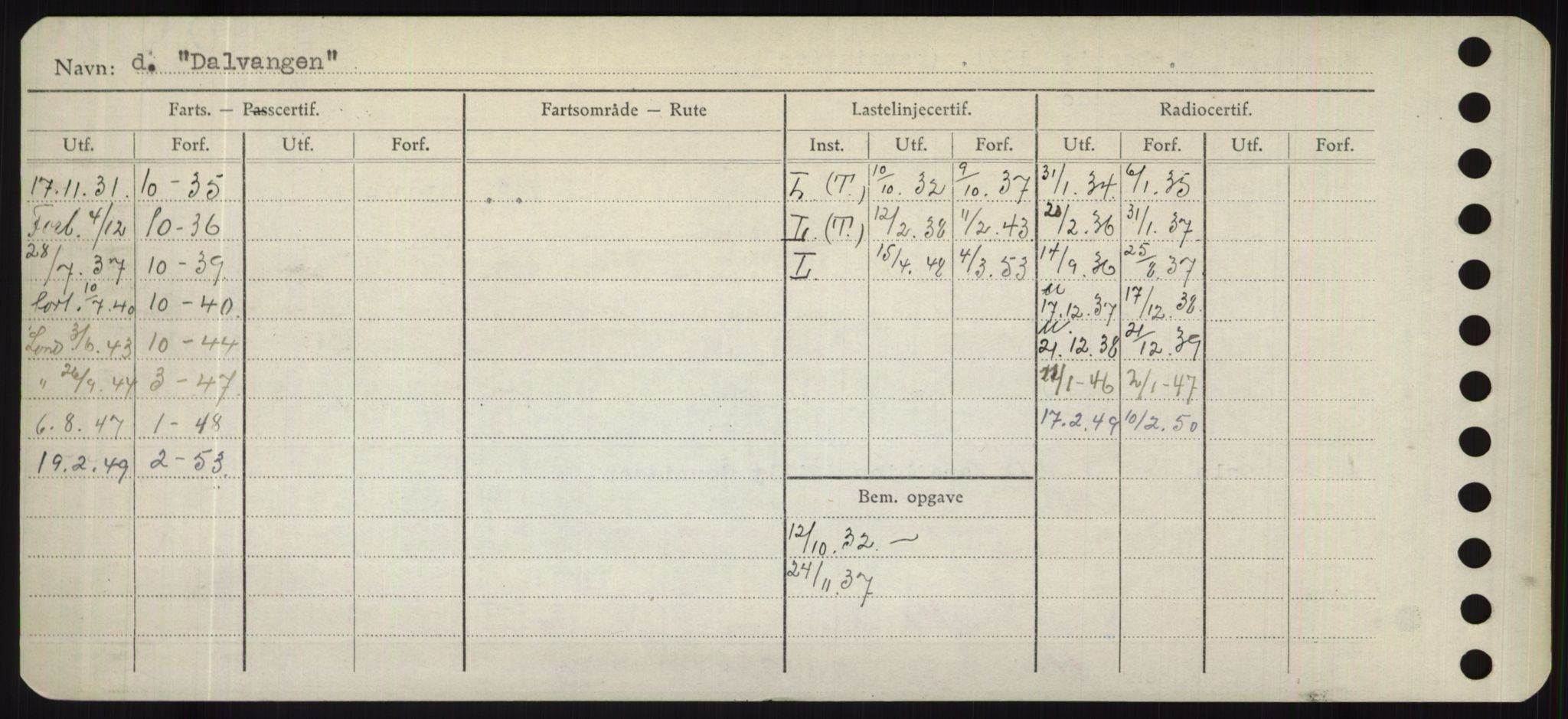 Sjøfartsdirektoratet med forløpere, Skipsmålingen, RA/S-1627/H/Hd/L0008: Fartøy, C-D, p. 384