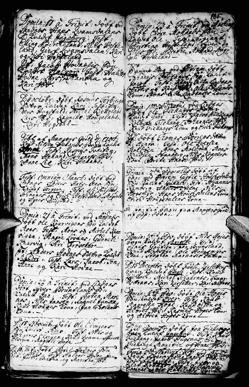 Lindås Sokneprestembete, SAB/A-76701/H/Haa: Parish register (official) no. A 1, 1699-1746, p. 185