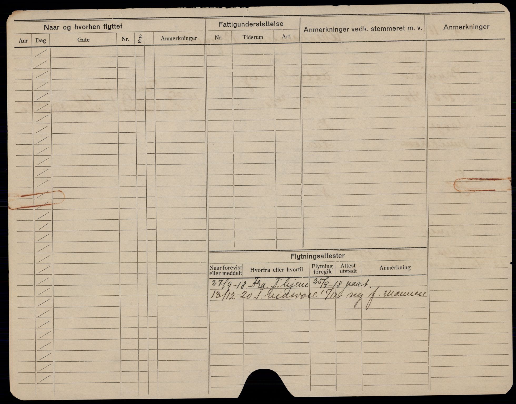 Fredrikstad folkeregister, AV/SAO-A-10481/F/Fa/L0003: Utflyttede, 1920