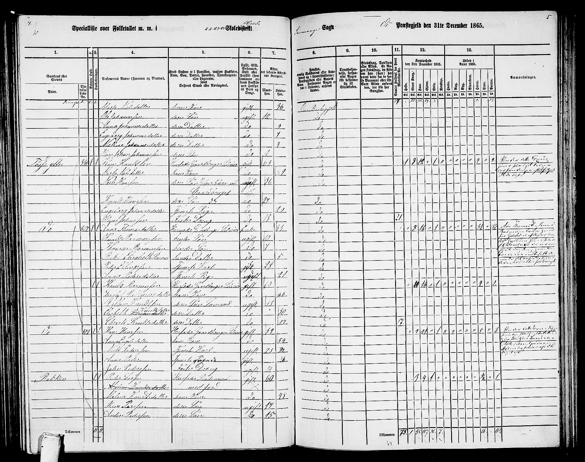 RA, 1865 census for Os, 1865, p. 139