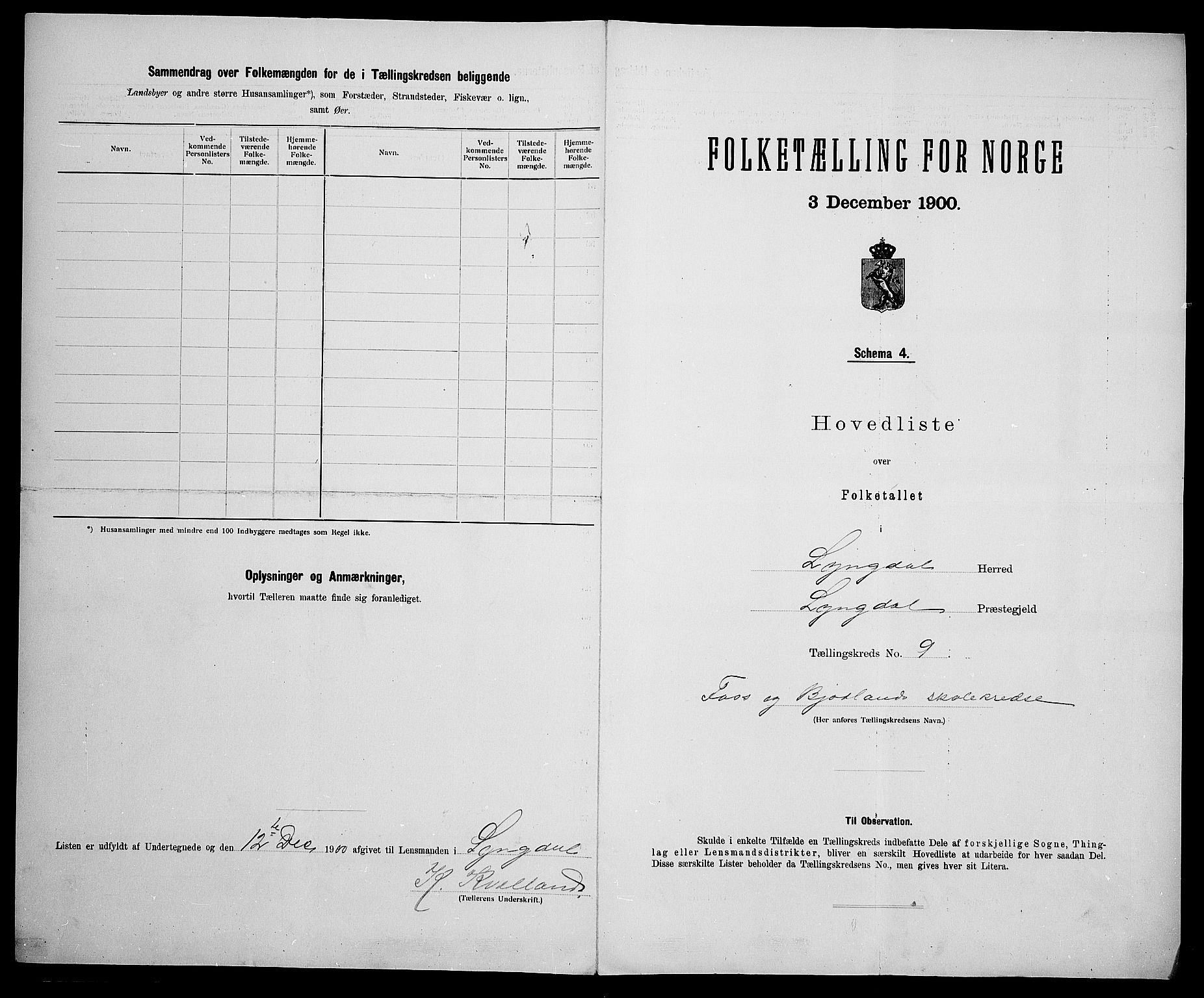 SAK, 1900 census for Lyngdal, 1900, p. 38