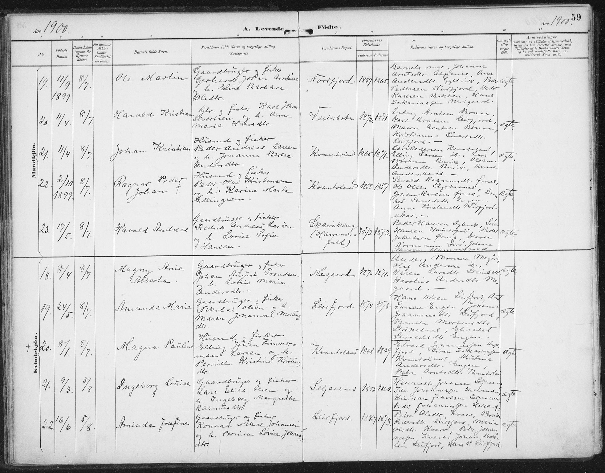 Ministerialprotokoller, klokkerbøker og fødselsregistre - Nordland, AV/SAT-A-1459/854/L0779: Parish register (official) no. 854A02, 1892-1909, p. 59