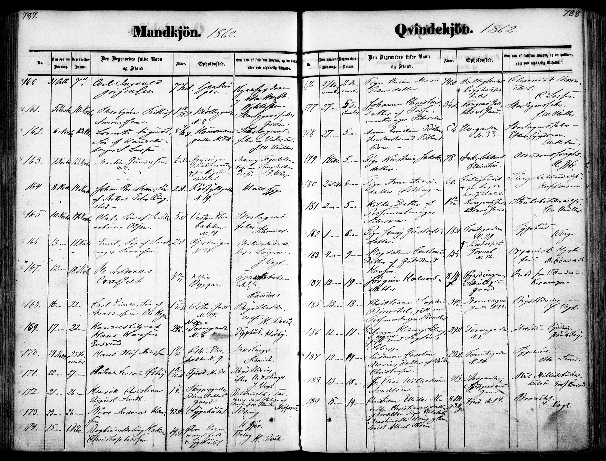 Oslo domkirke Kirkebøker, SAO/A-10752/F/Fa/L0025: Parish register (official) no. 25, 1847-1867, p. 787-788