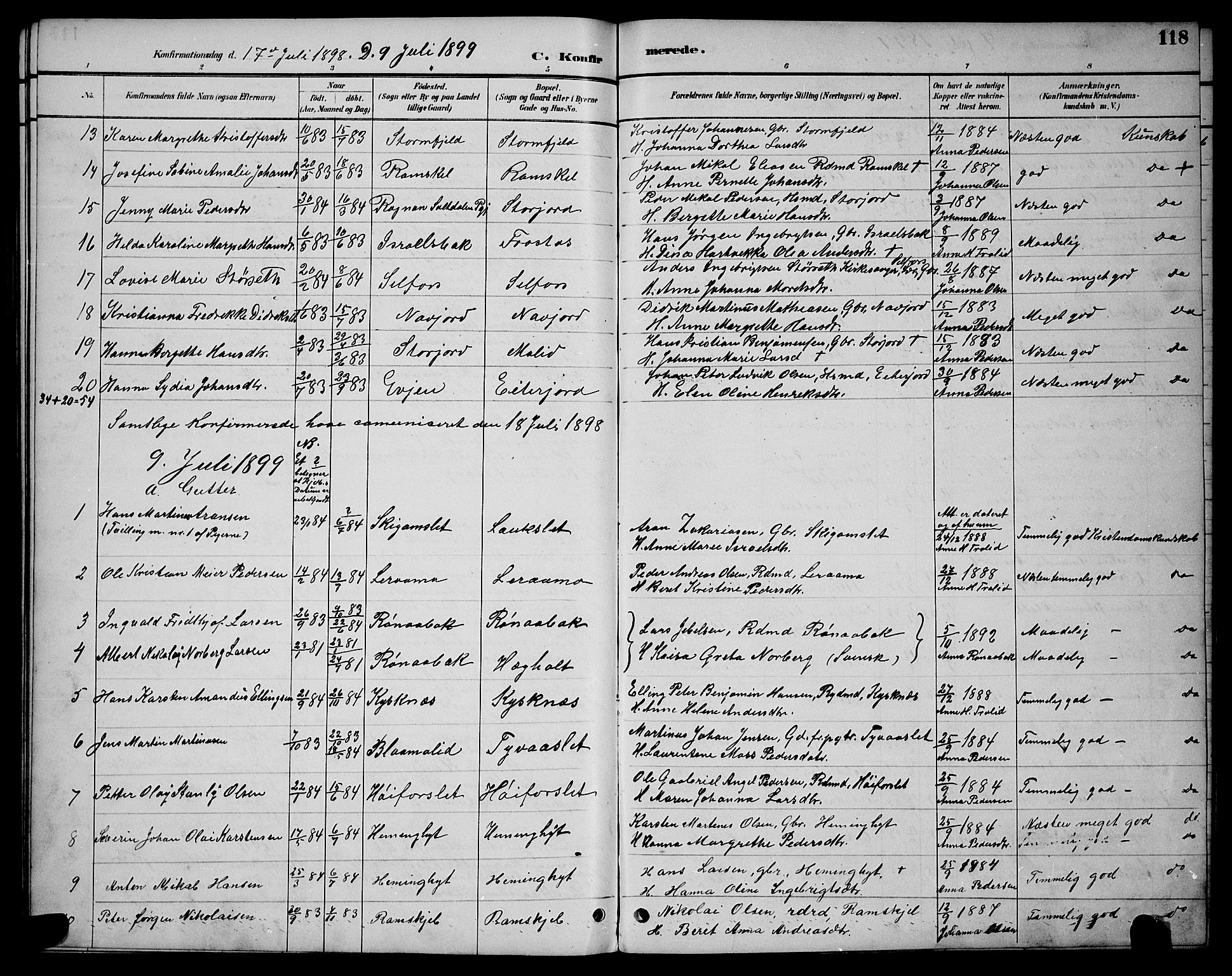 Ministerialprotokoller, klokkerbøker og fødselsregistre - Nordland, AV/SAT-A-1459/846/L0654: Parish register (copy) no. 846C04, 1887-1901, p. 118