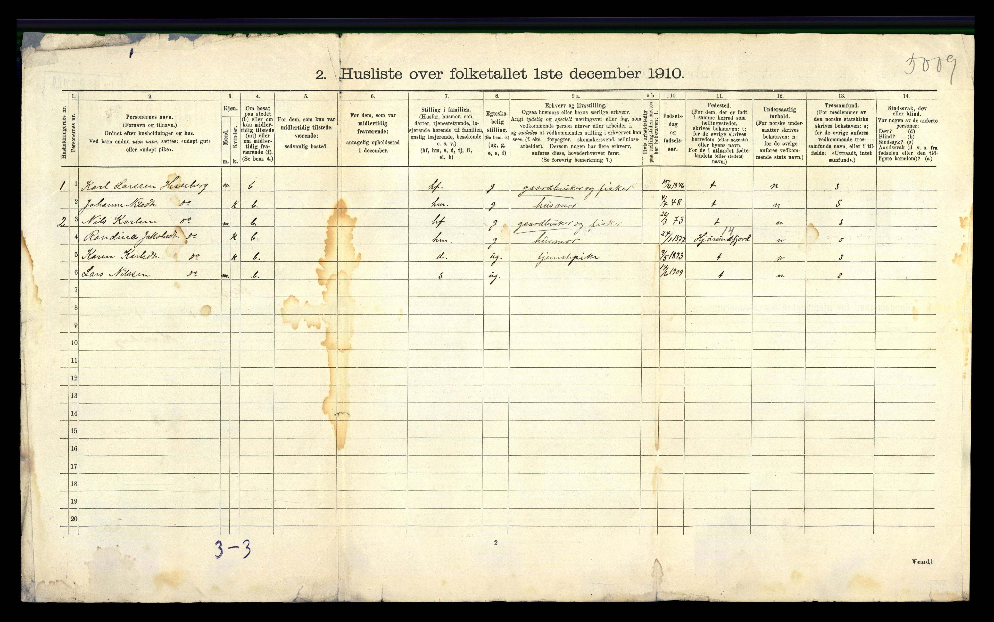 RA, 1910 census for Skodje, 1910, p. 42