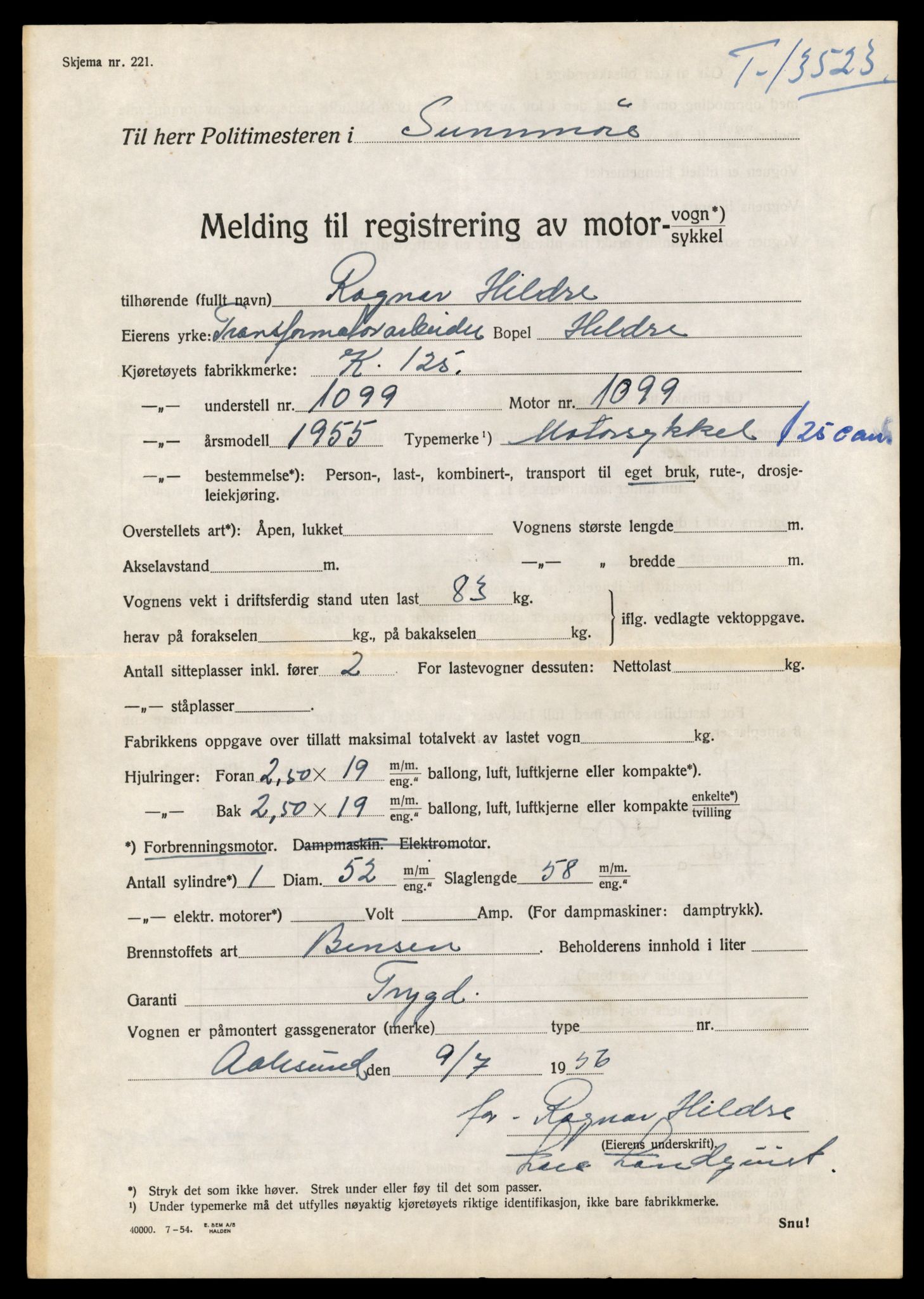 Møre og Romsdal vegkontor - Ålesund trafikkstasjon, AV/SAT-A-4099/F/Fe/L0039: Registreringskort for kjøretøy T 13361 - T 13530, 1927-1998, p. 2835