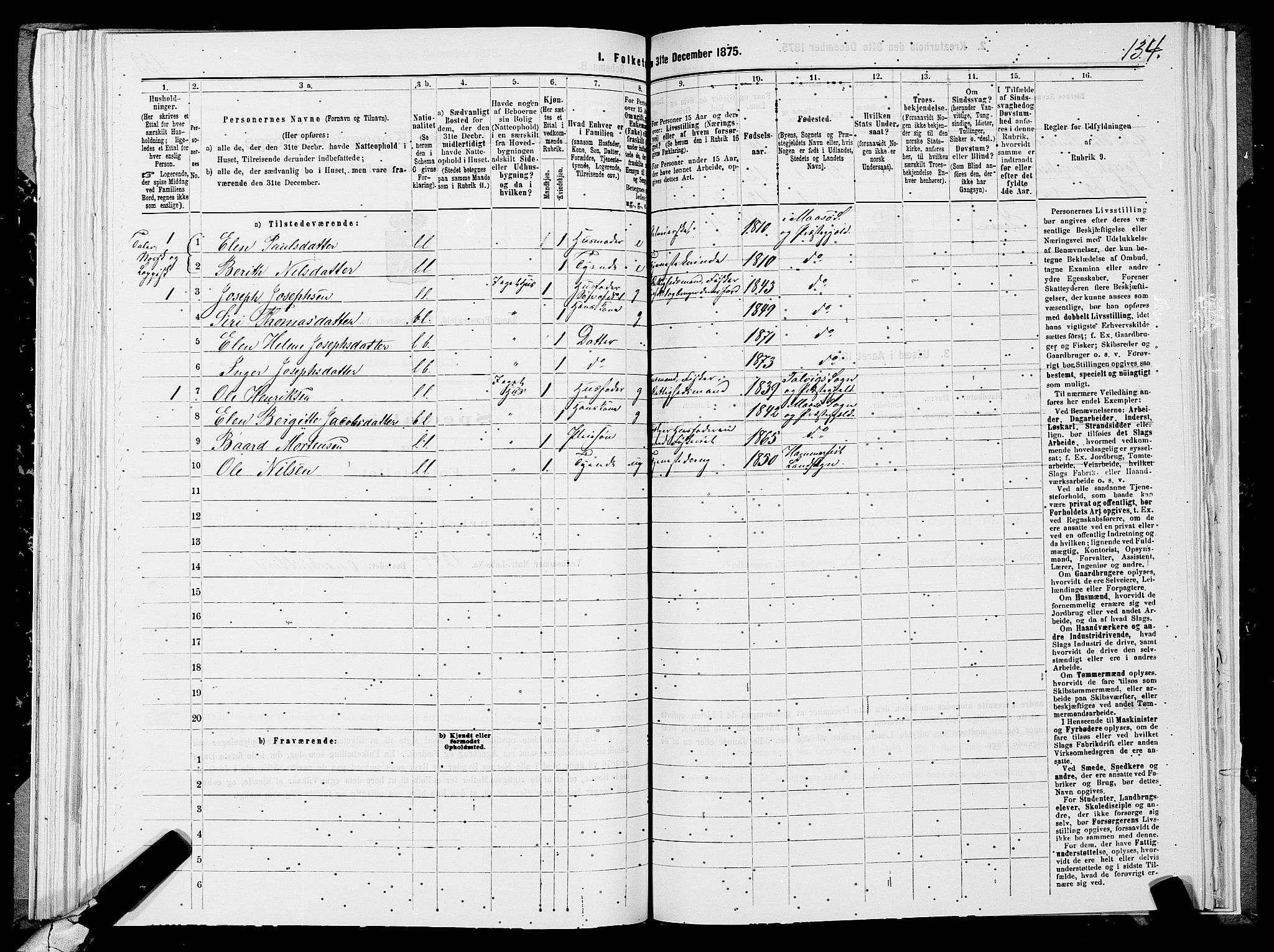 SATØ, 1875 census for 2018P Måsøy, 1875, p. 1134