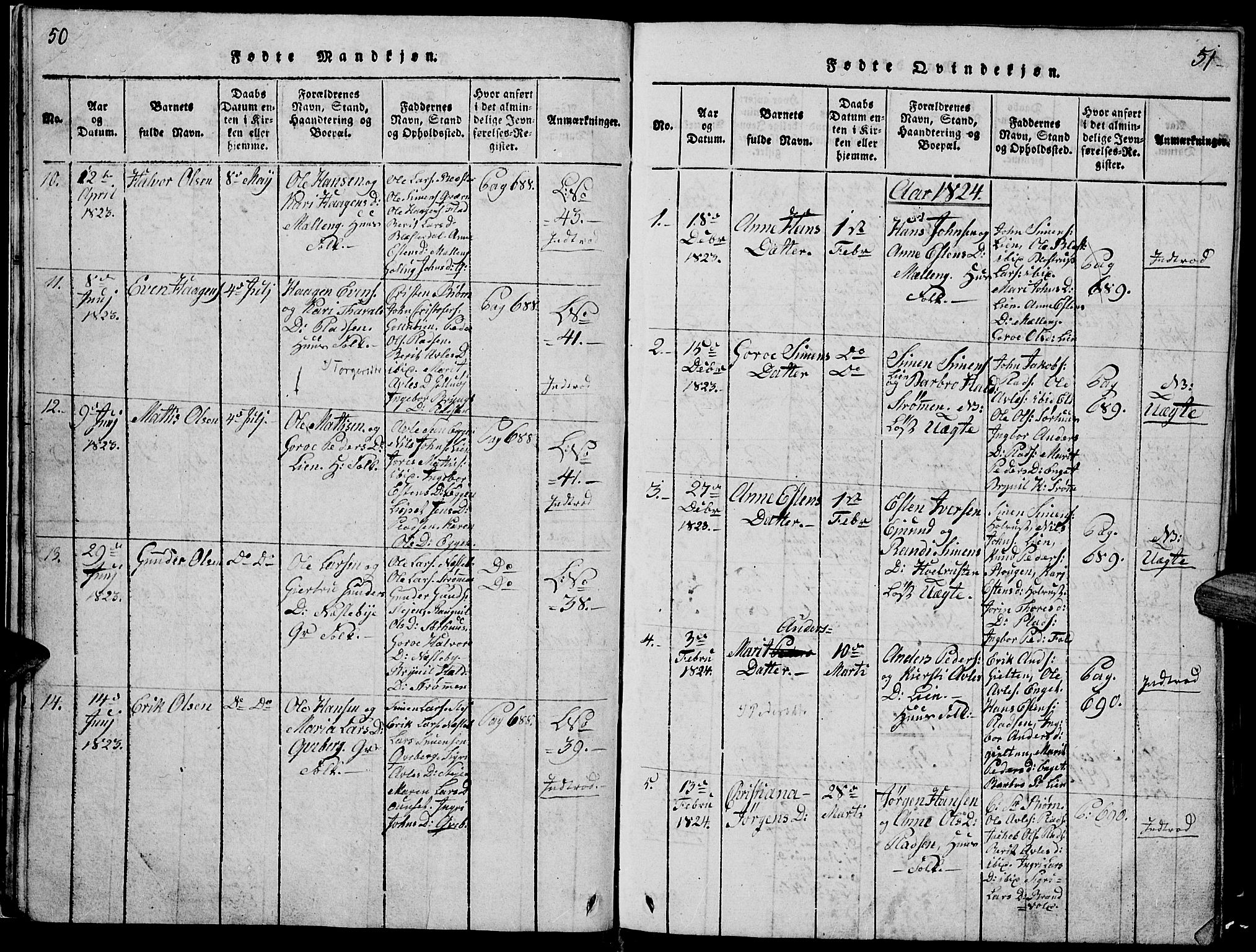 Tynset prestekontor, AV/SAH-PREST-058/H/Ha/Hab/L0002: Parish register (copy) no. 2, 1814-1862, p. 50-51