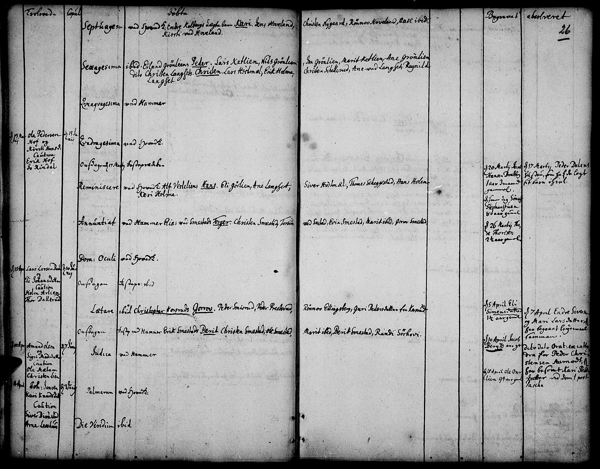 Fåberg prestekontor, SAH/PREST-086/H/Ha/Haa/L0001: Parish register (official) no. 1, 1727-1775, p. 26