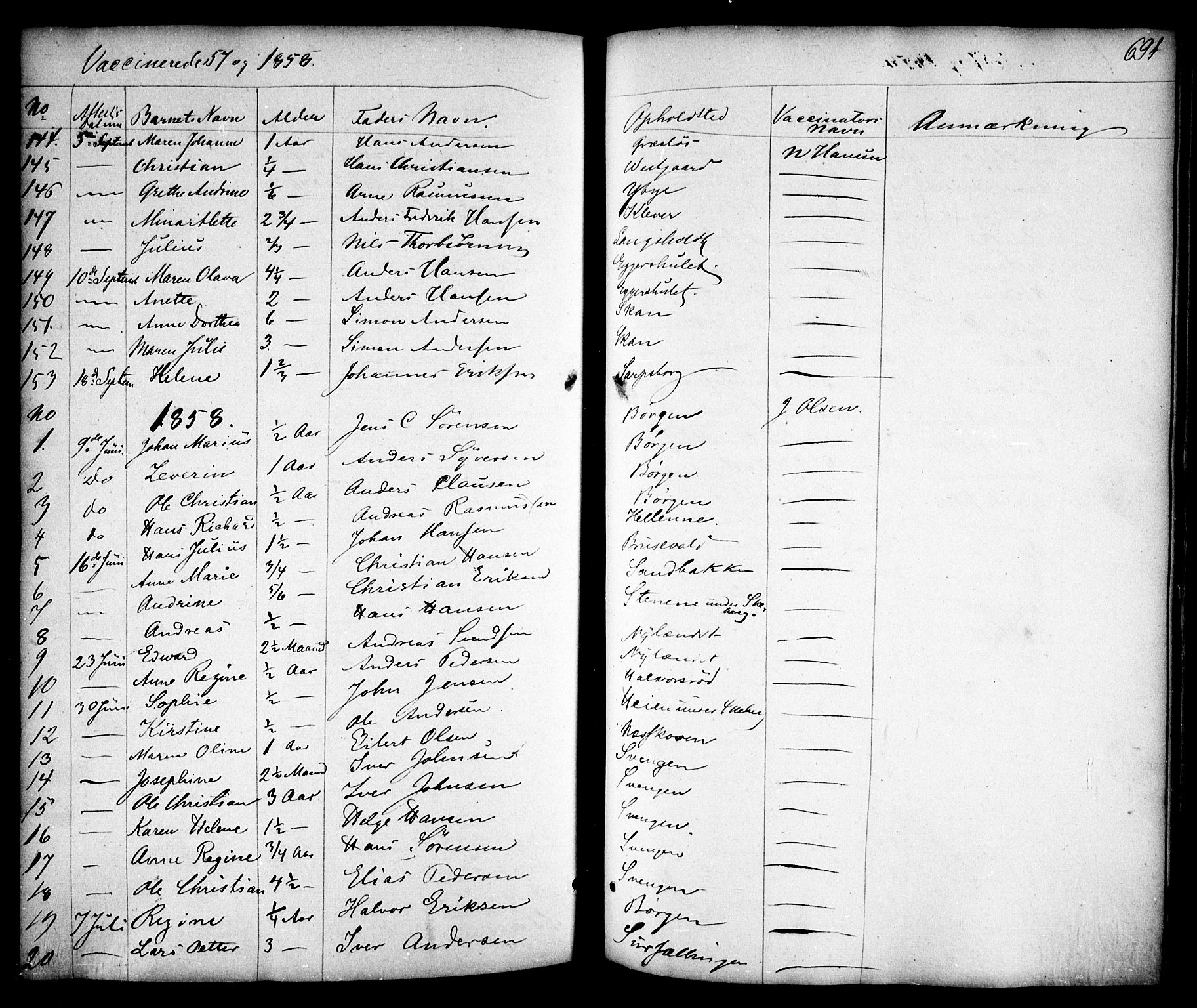 Skjeberg prestekontor Kirkebøker, SAO/A-10923/F/Fa/L0006: Parish register (official) no. I 6, 1846-1858, p. 691