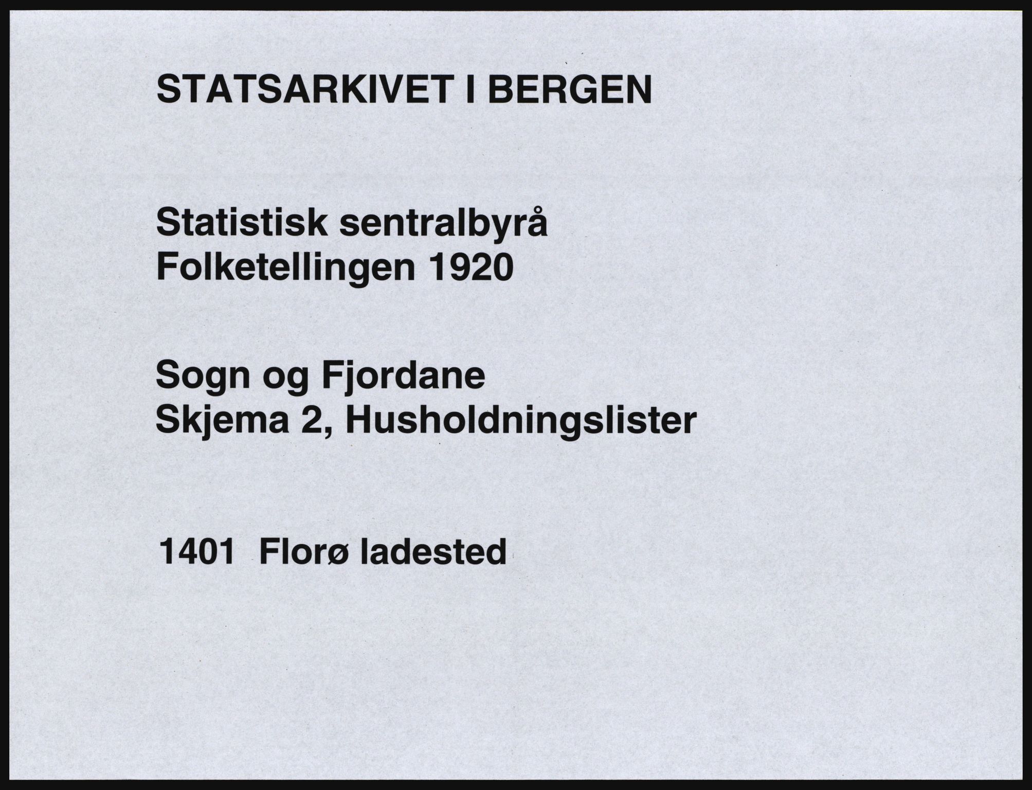 SAB, 1920 census for Florø, 1920, p. 386