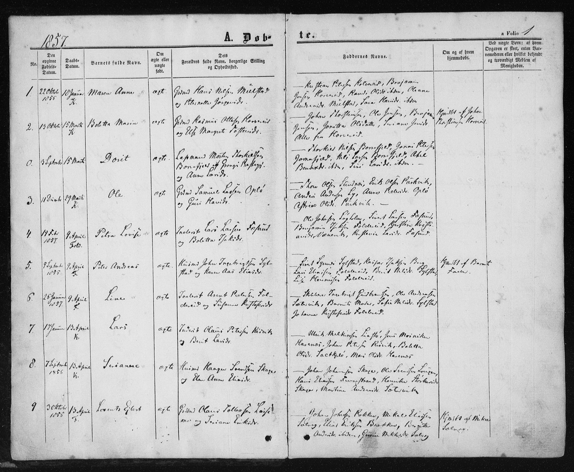Ministerialprotokoller, klokkerbøker og fødselsregistre - Nord-Trøndelag, SAT/A-1458/780/L0641: Parish register (official) no. 780A06, 1857-1874, p. 1