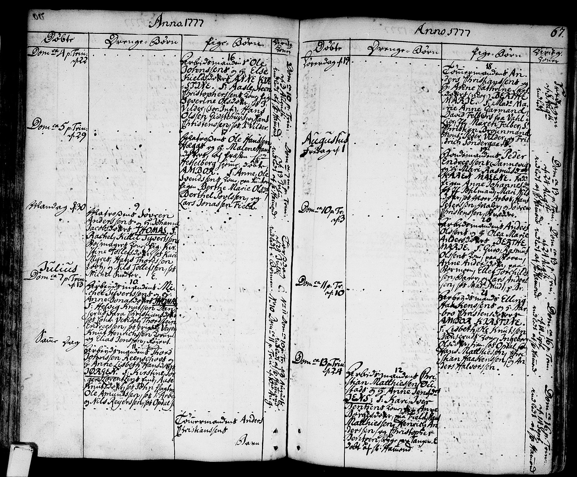 Strømsø kirkebøker, AV/SAKO-A-246/F/Fa/L0009: Parish register (official) no. I 9, 1752-1791, p. 67