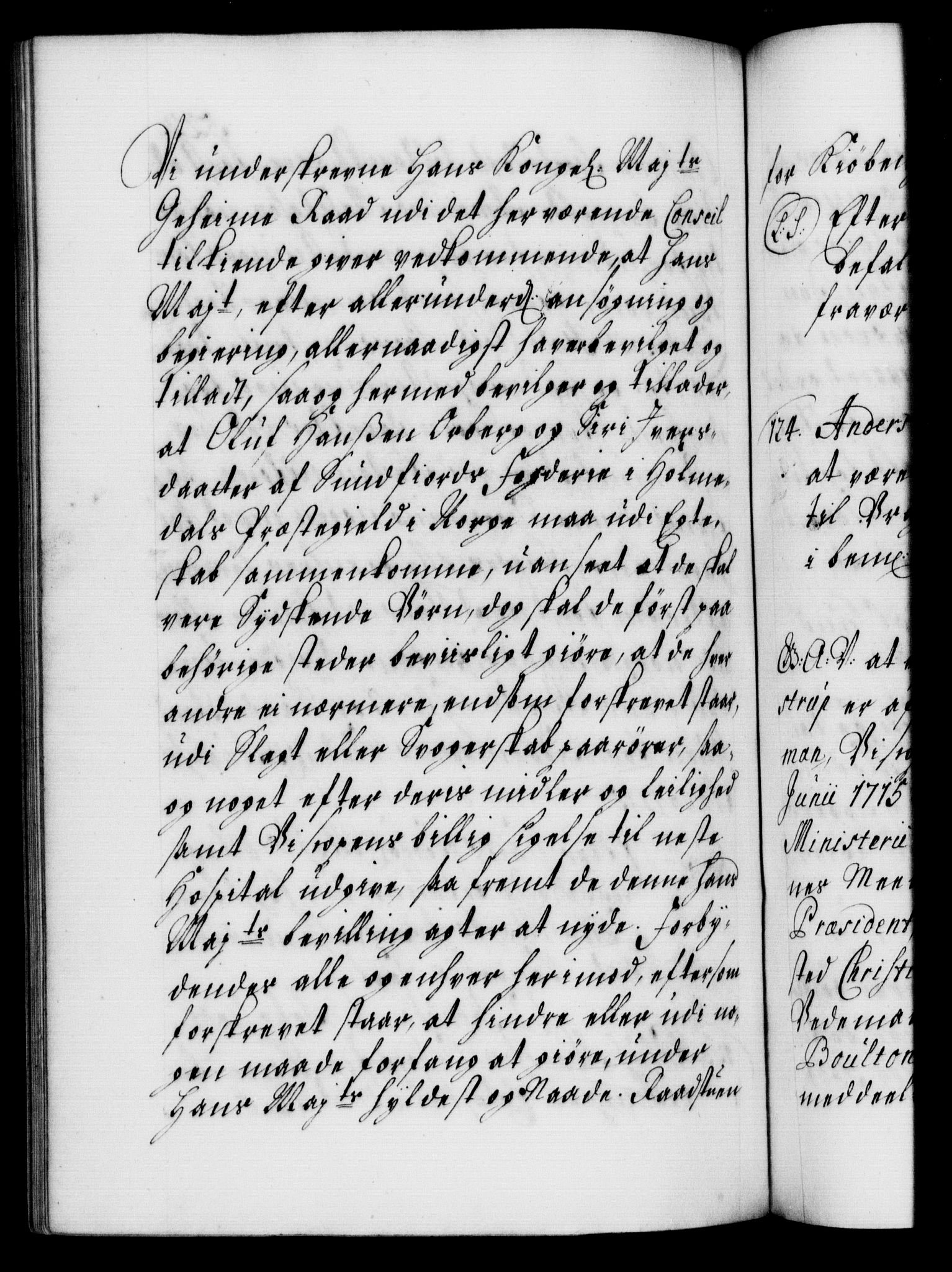 Danske Kanselli 1572-1799, AV/RA-EA-3023/F/Fc/Fca/Fcaa/L0021: Norske registre, 1712-1715, p. 522b