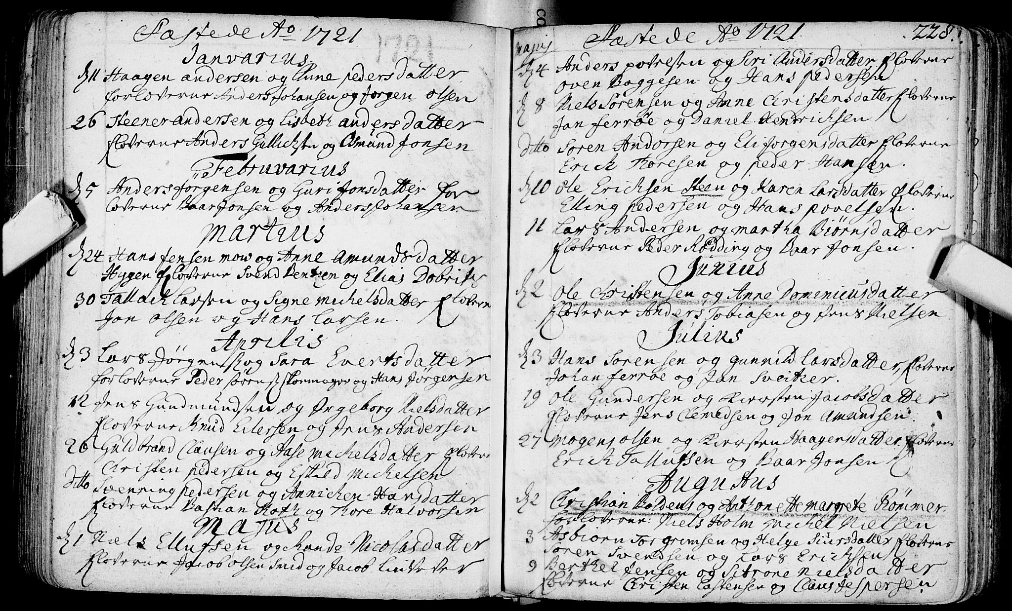 Bragernes kirkebøker, AV/SAKO-A-6/F/Fa/L0003: Parish register (official) no. I 3, 1706-1734, p. 228