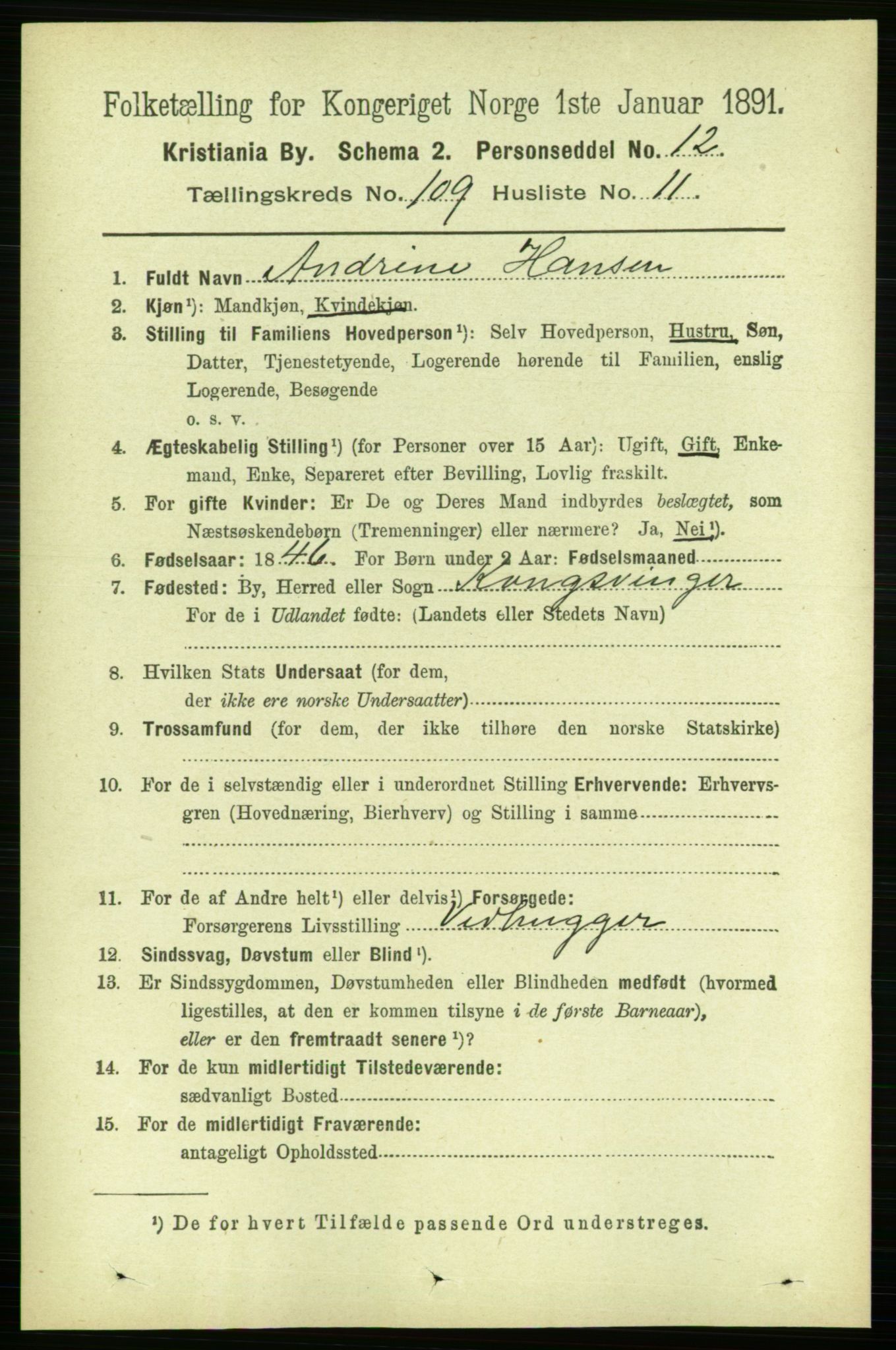 RA, 1891 census for 0301 Kristiania, 1891, p. 56644